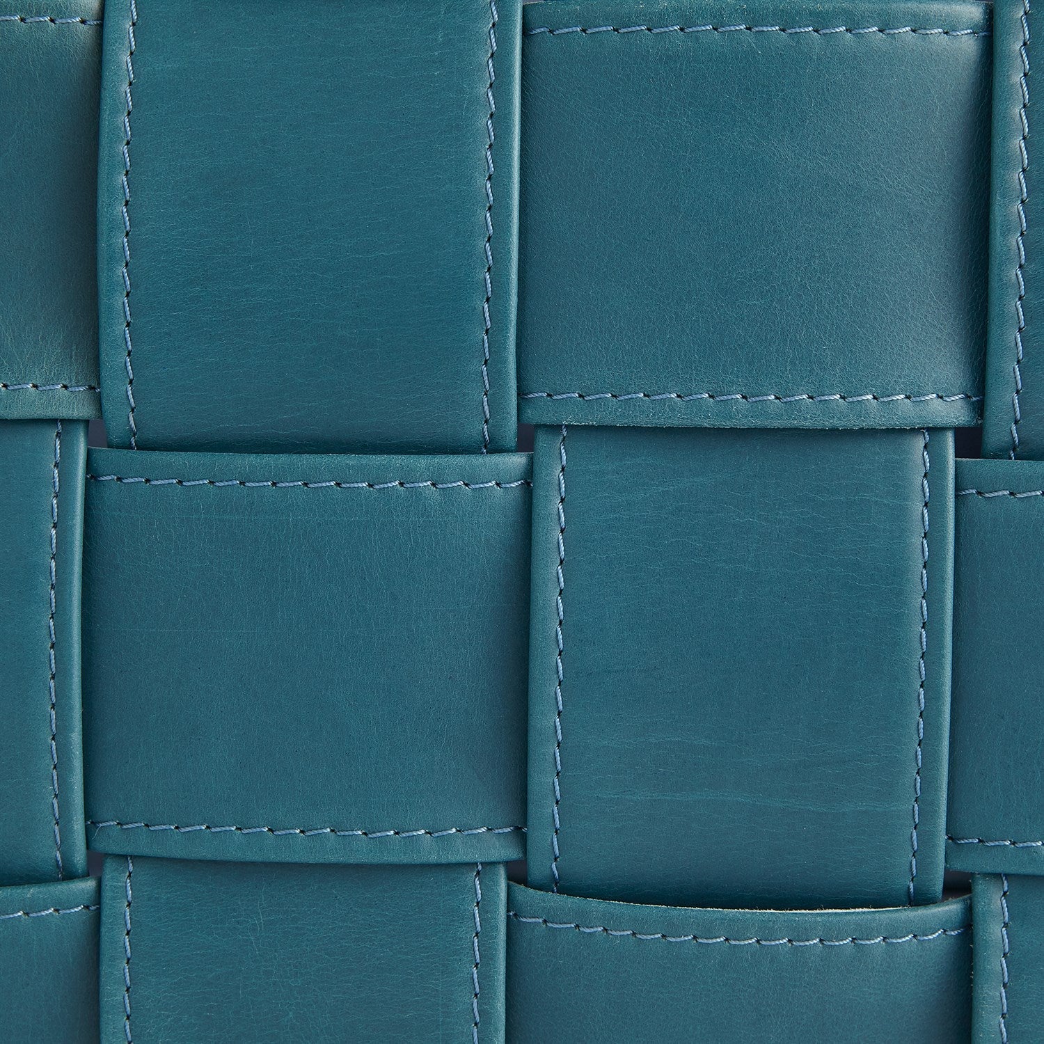 Global Views Soft Woven Leather Basket - Azure - Image 7