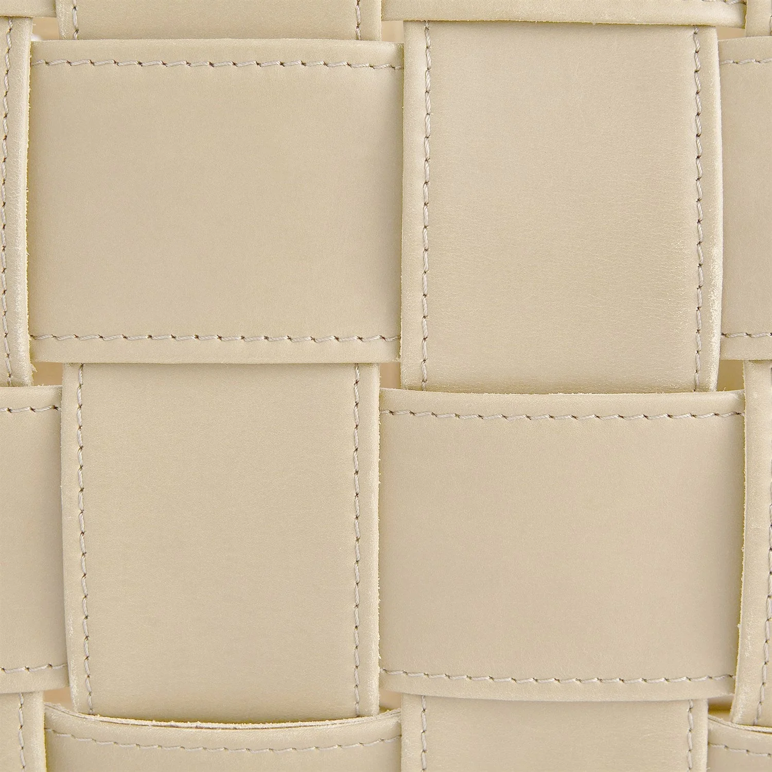 Global Views Soft Woven Leather Basket - Beige - Image 5