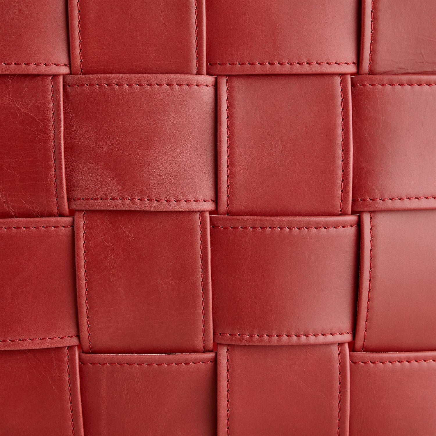 Global Views Soft Woven Leather Basket - Deep Red - Image 10
