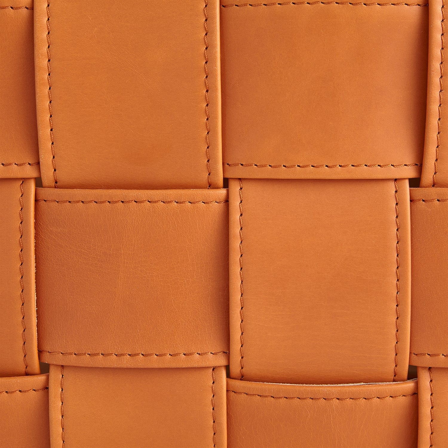 Global Views Soft Woven Leather Basket - Orange - Image 9