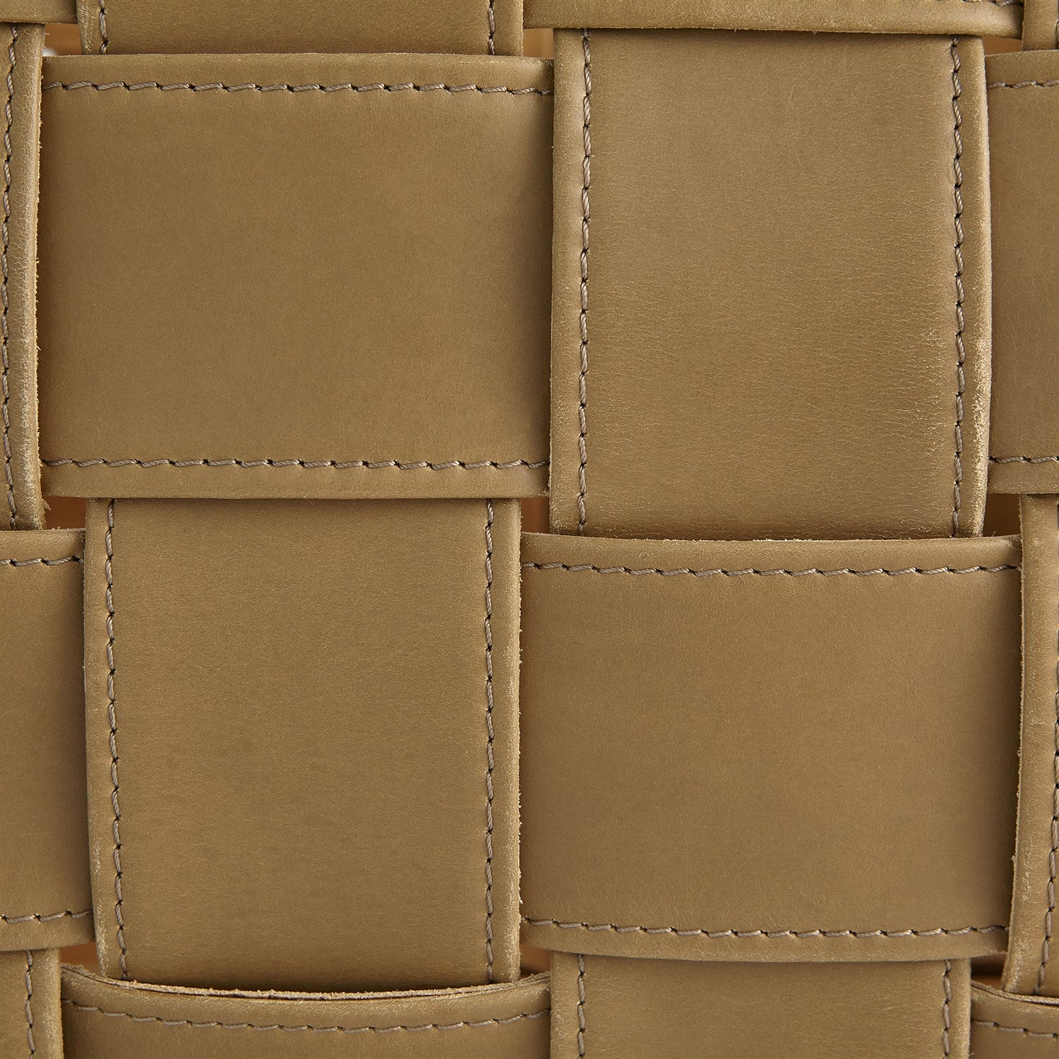 Global Views Soft Woven Leather Basket - Putty - Image 8