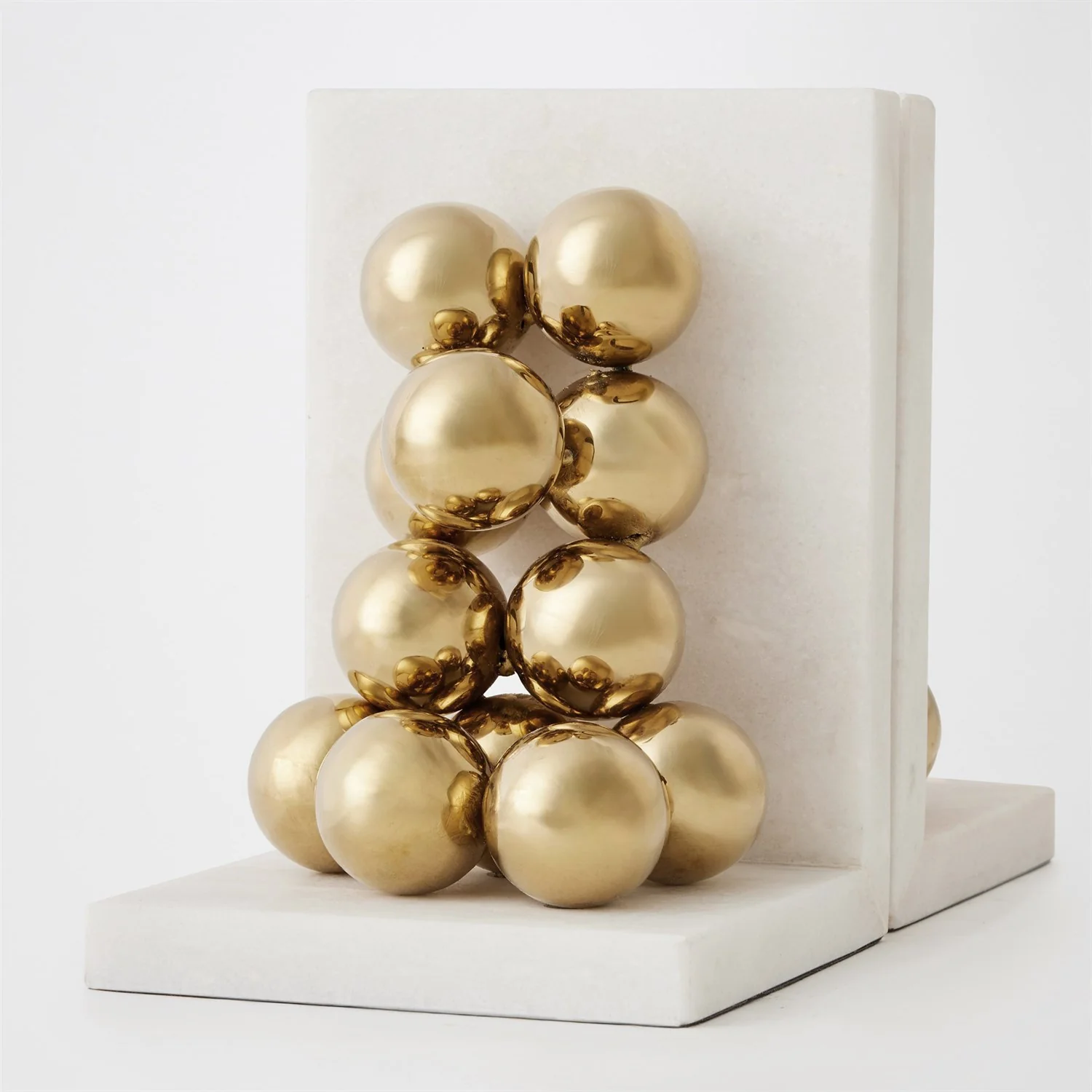 Global Views Sphere Bookends-Brass - Image 3