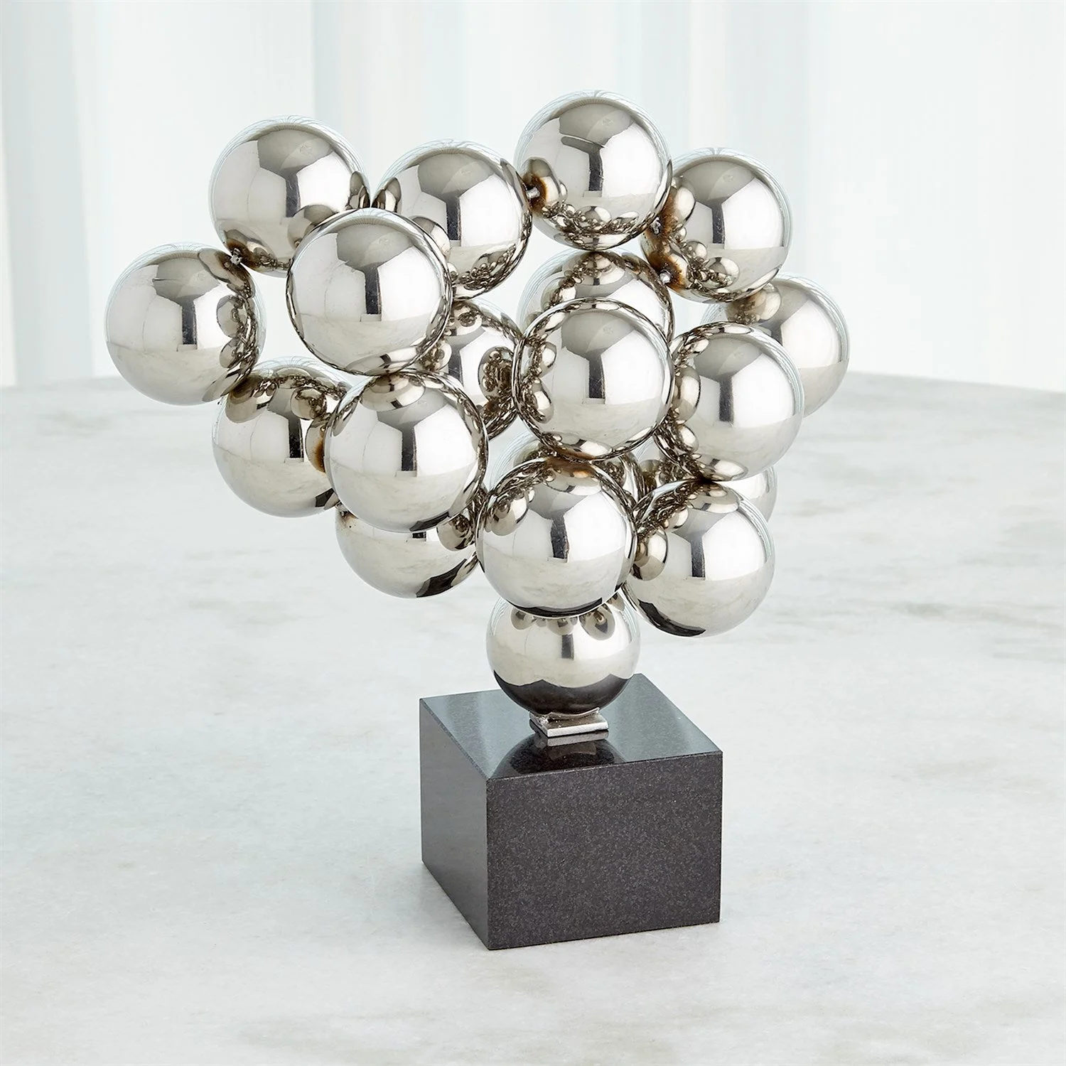 Global Views Sphere Sculpture - Nickel - Image 3
