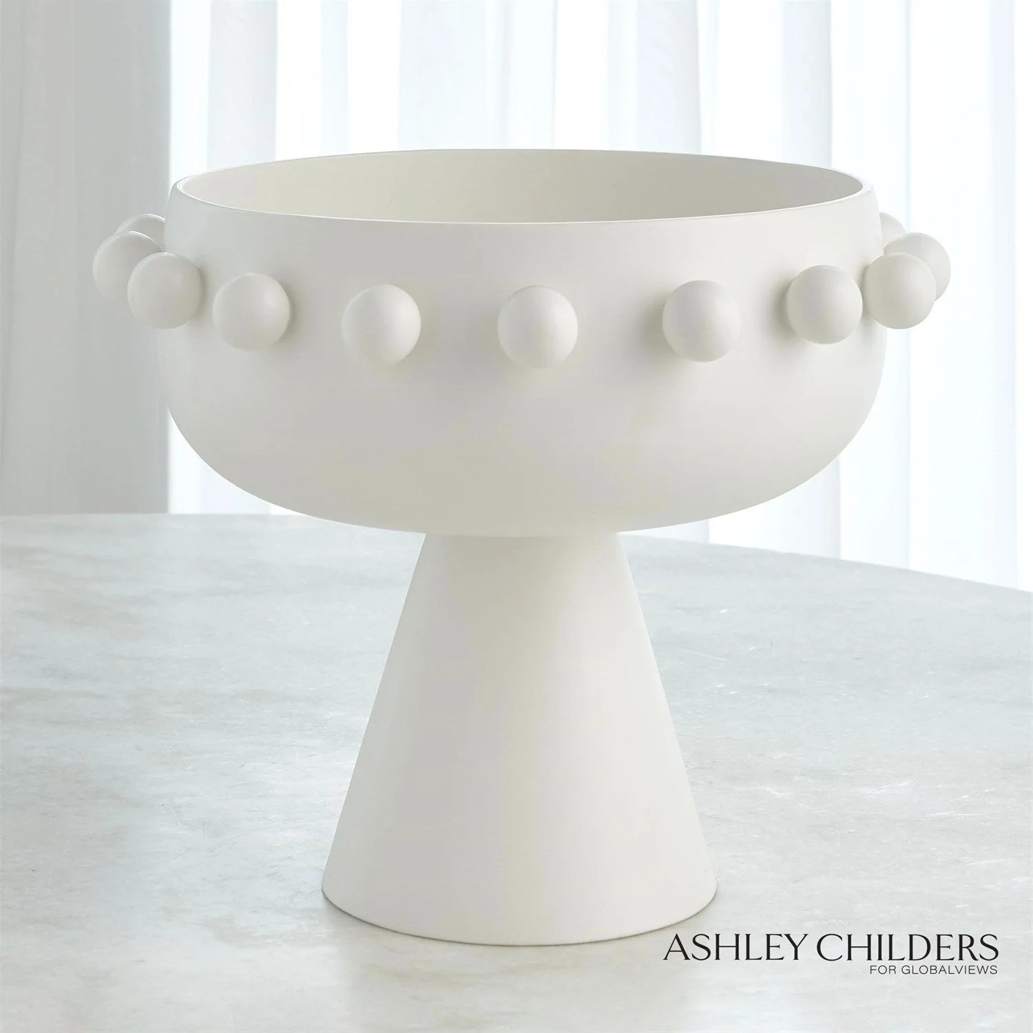 Global Views Spheres Collection Footed Bowl by Ashley Childers - Image 4