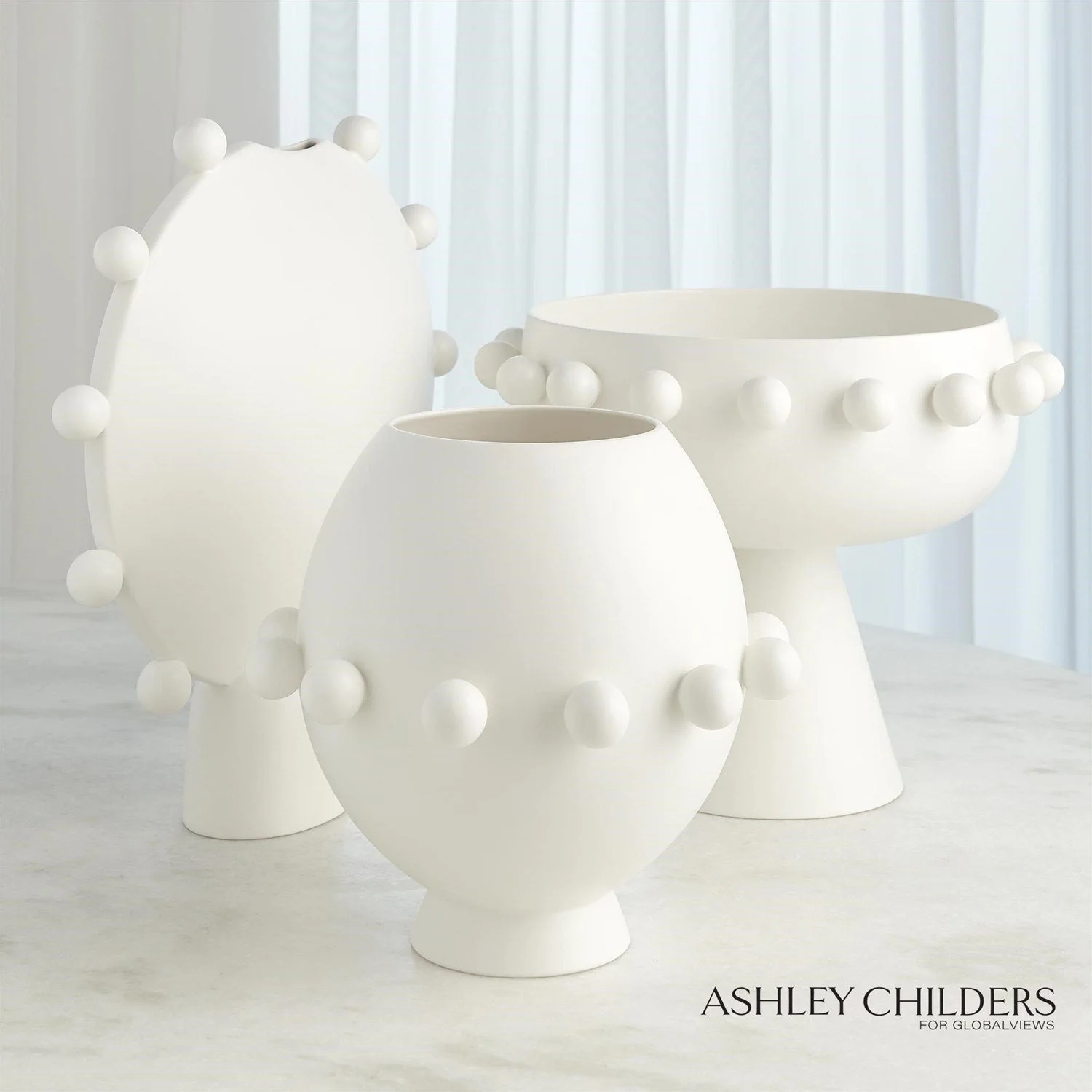 Global Views Spheres Collection Footed Bowl by Ashley Childers - Image 5