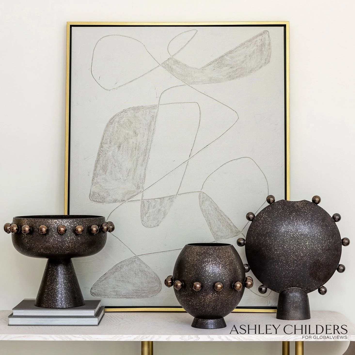 Global Views Spheres Collection Footed Bowl by Ashley Childers - Image 8