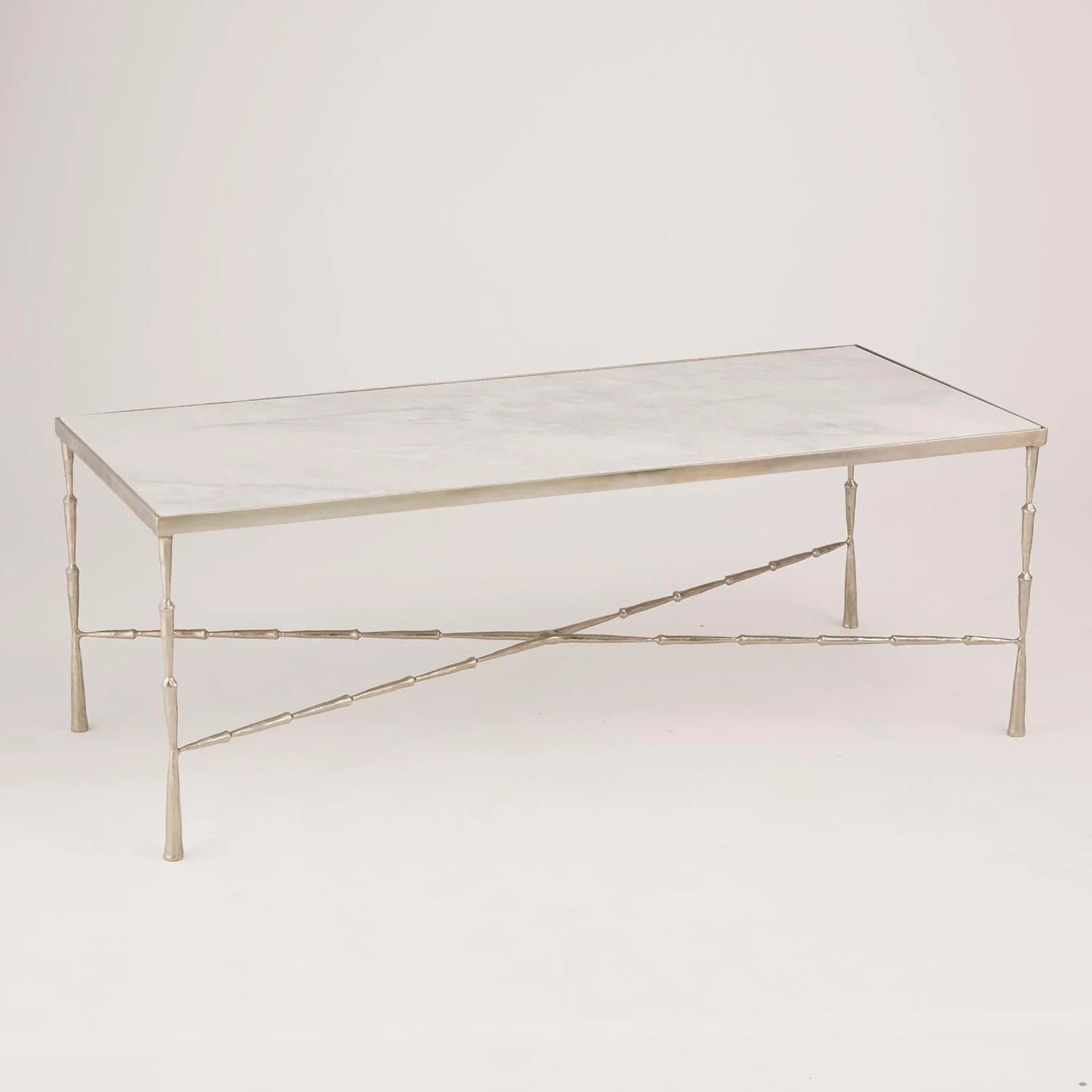Global Views Spike Cocktail Table with Marble Top - Image 3