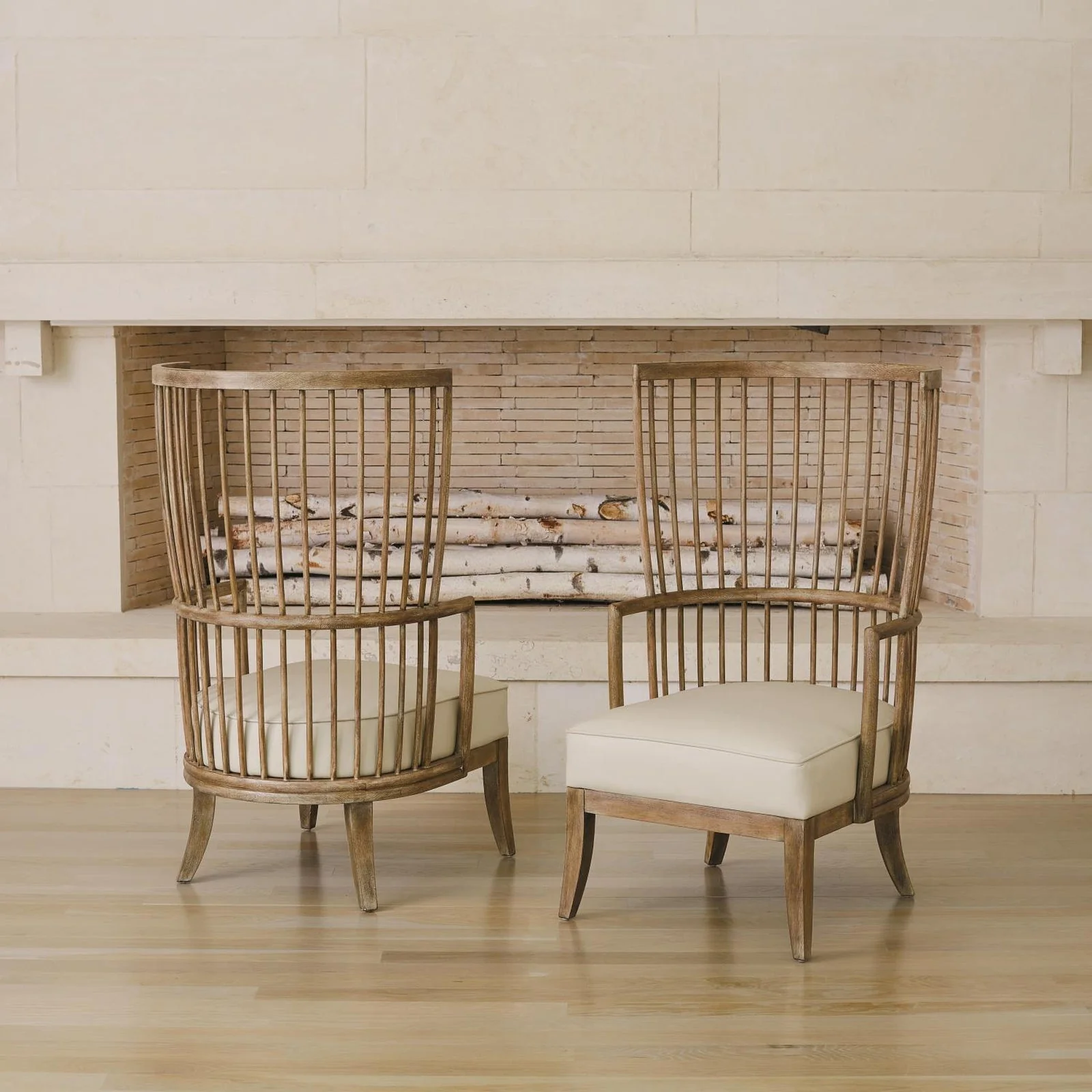 Global Views Spindle Wing Chair - Image 2