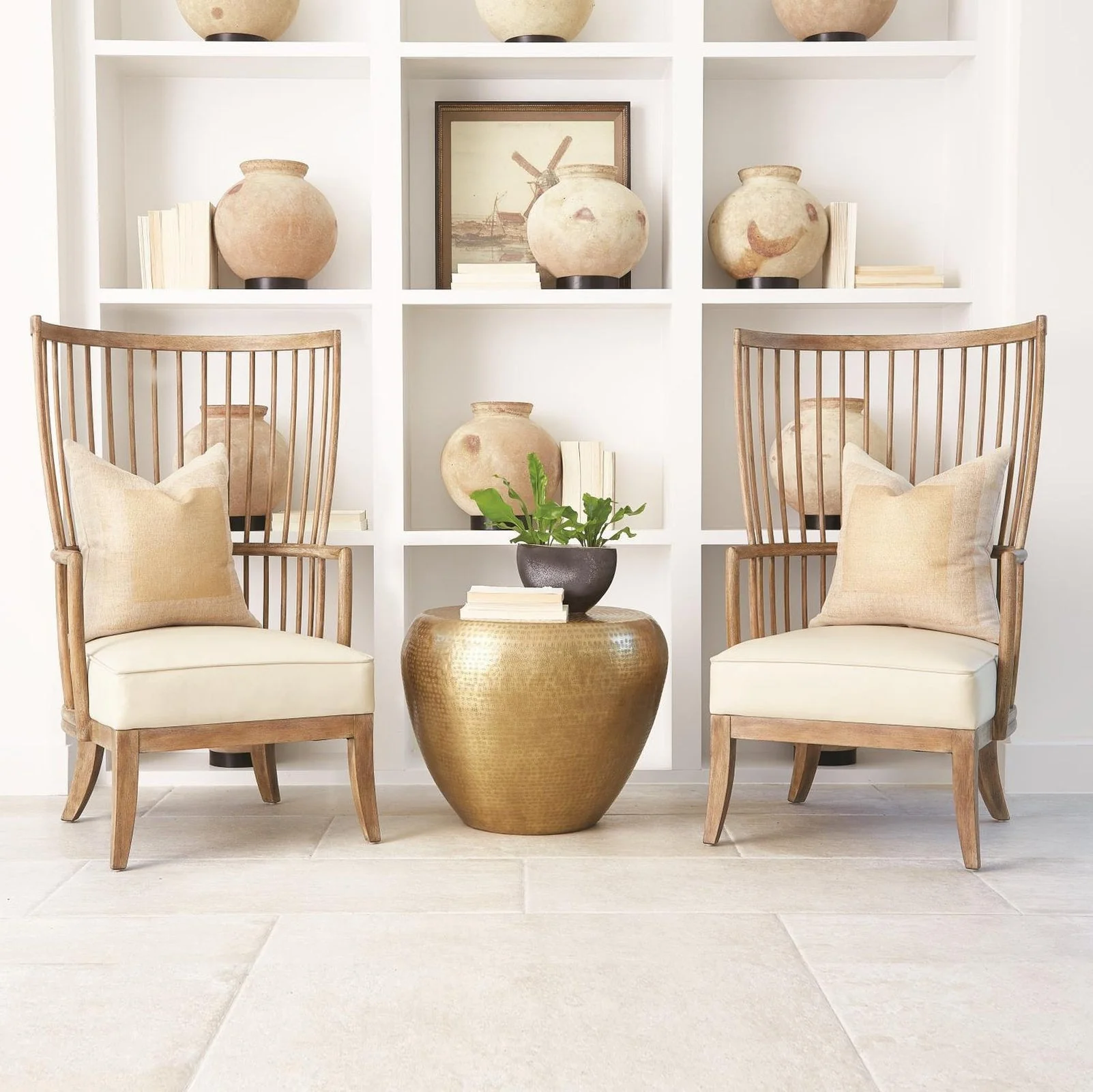 Global Views Spindle Wing Chair - Image 3