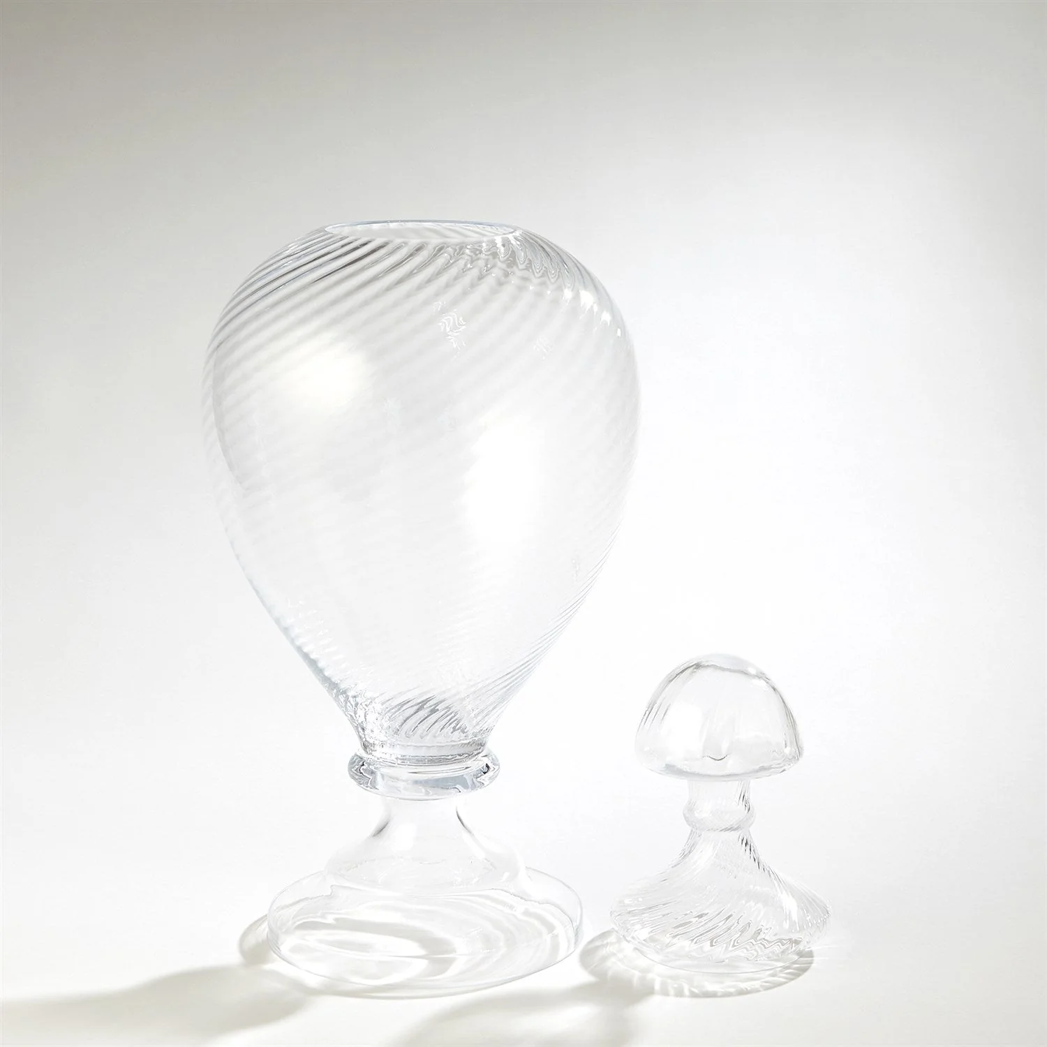 Global Views Spiraled Glass Lidded Jar - Image 3