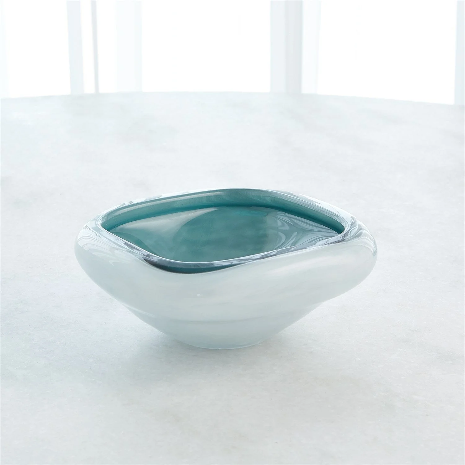 Global Views Square Cased Glass Bowl - Azure - Image 13