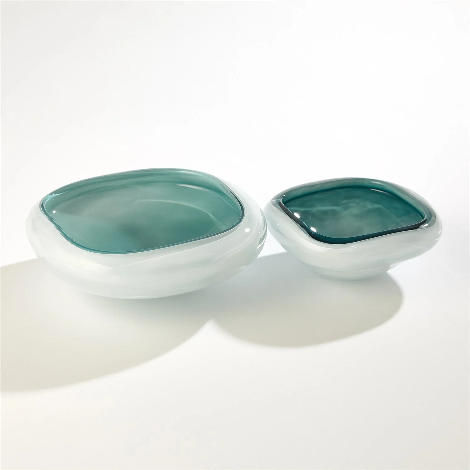 Global Views Square Cased Glass Bowl - Azure - Image 4