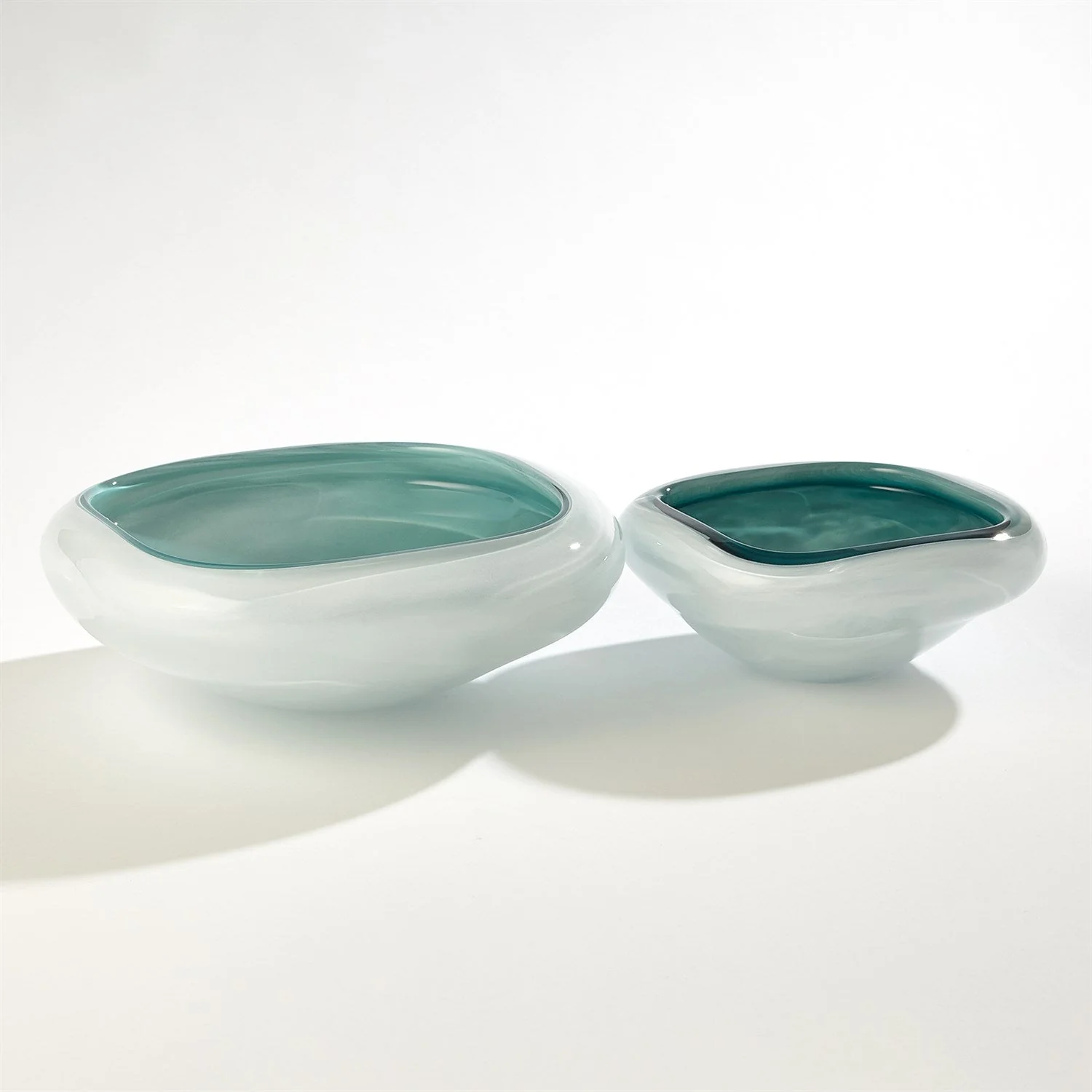 Global Views Square Cased Glass Bowl - Azure - Image 5