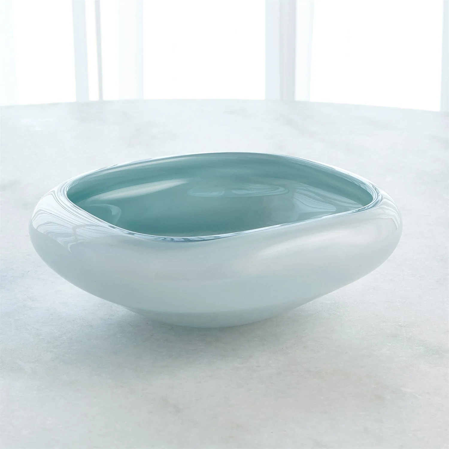 Global Views Square Cased Glass Bowl - Azure - Image 7