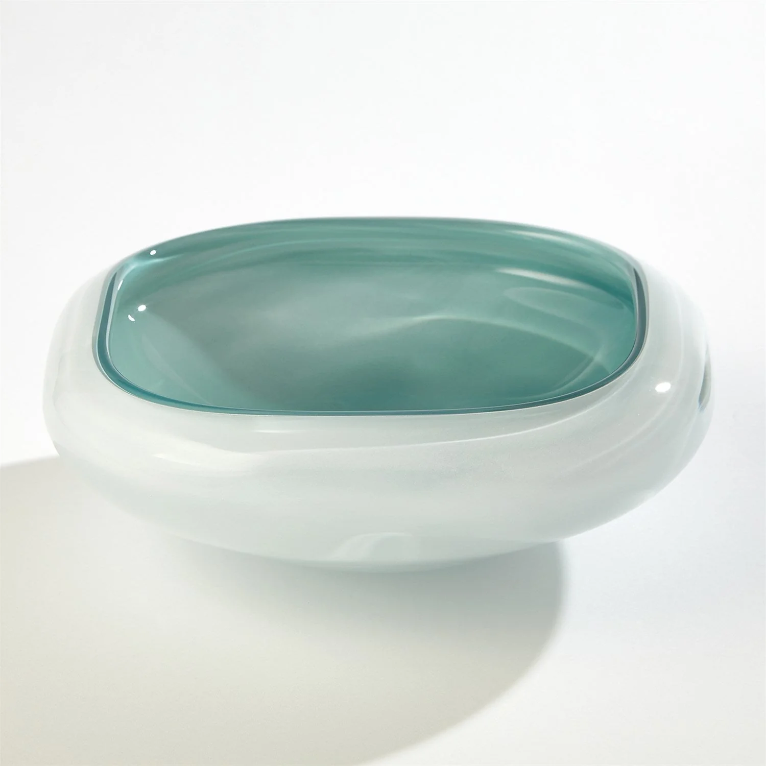 Global Views Square Cased Glass Bowl - Azure - Image 9
