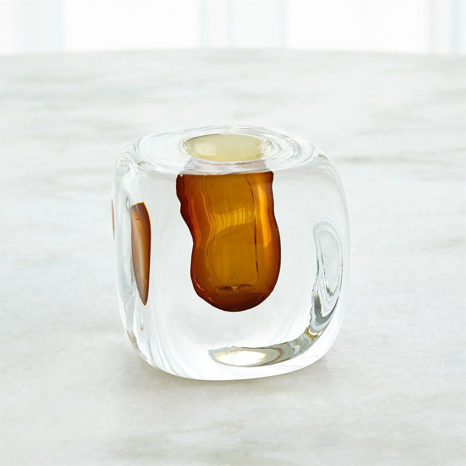 Global Views Square Vase - Amber - Image 2