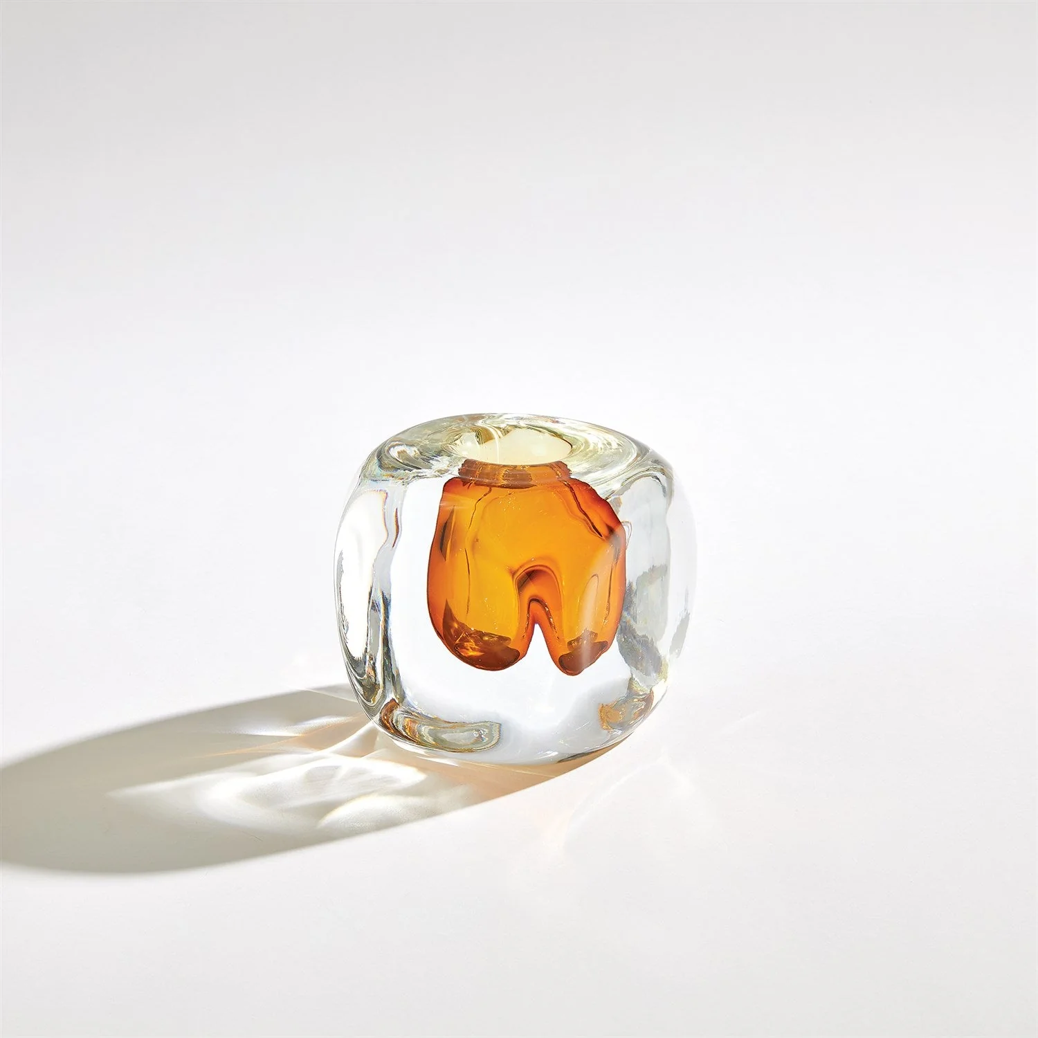 Global Views Square Vase - Amber - Image 3