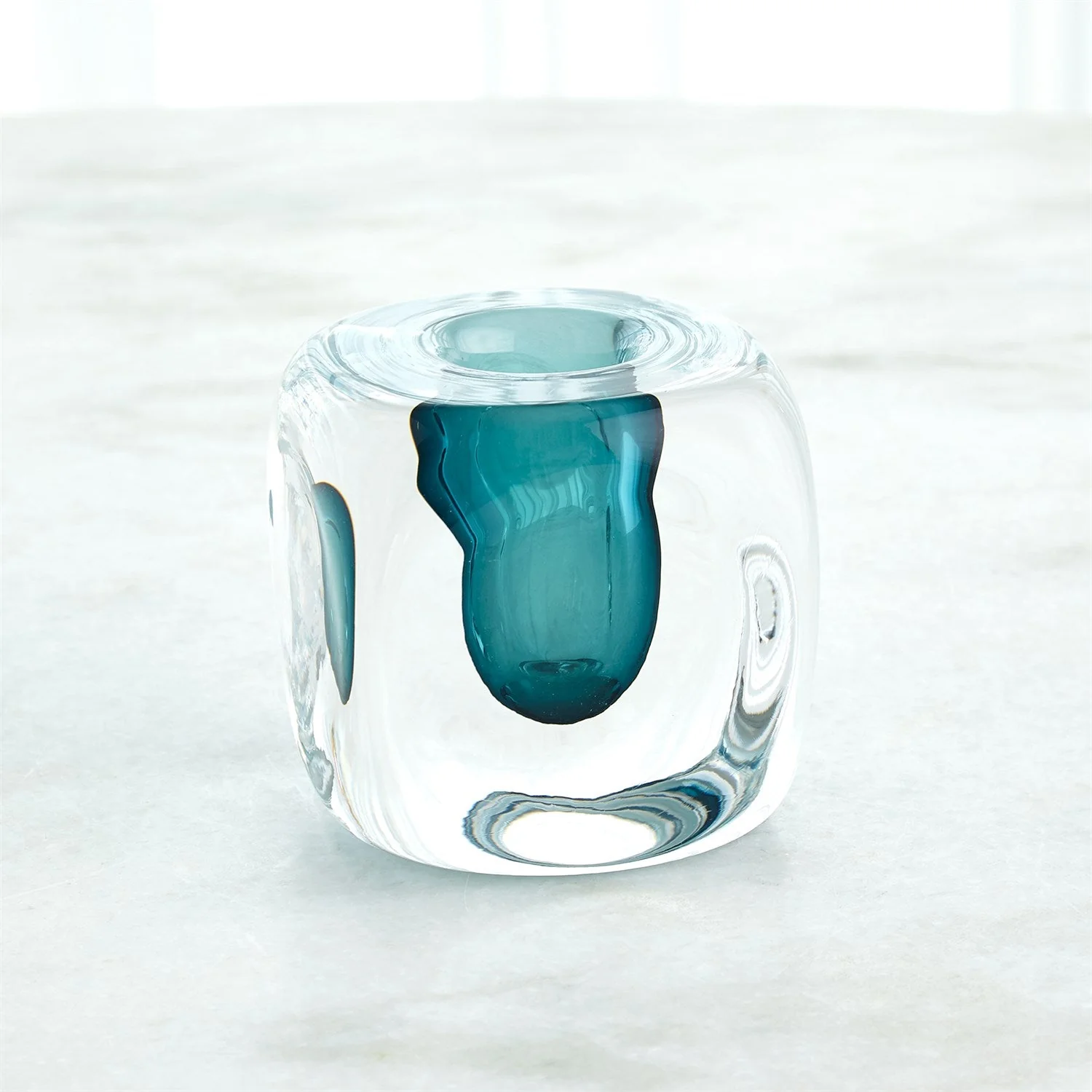 Global Views Square Vase - Azure - Image 3
