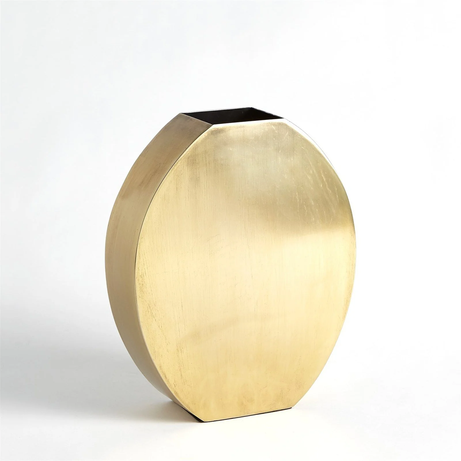 Global Views Squared Oval Vase-Antique Brass - Image 2
