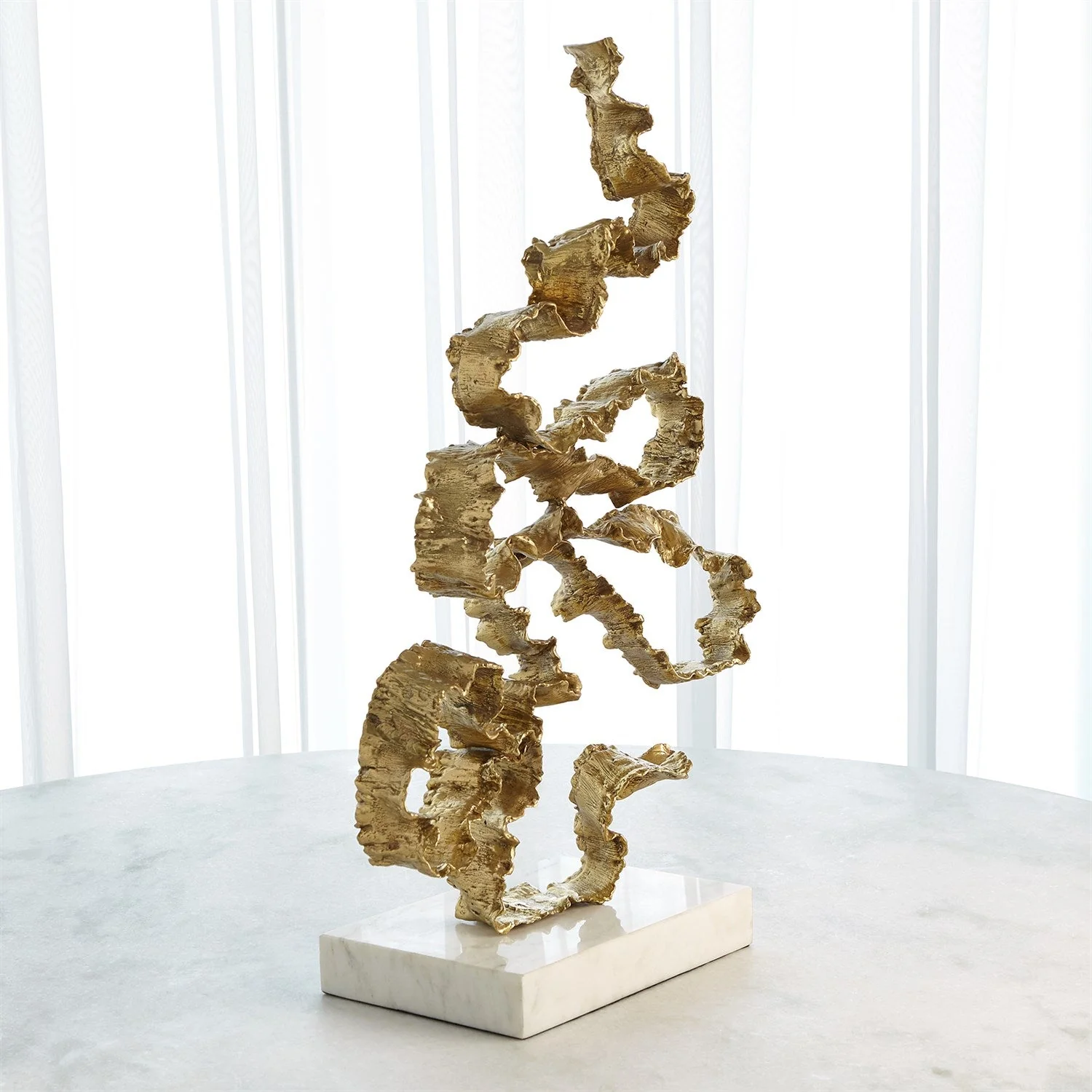Global Views Squiggles Sculpture - Brass - Image 2
