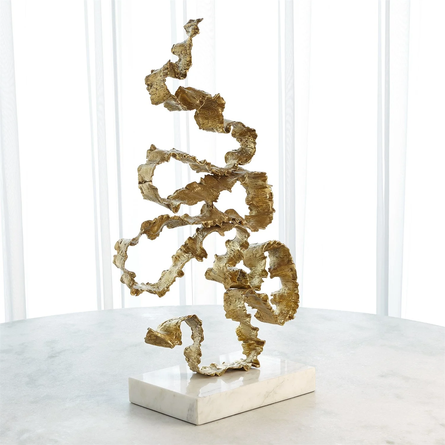 Global Views Squiggles Sculpture - Brass - Image 3