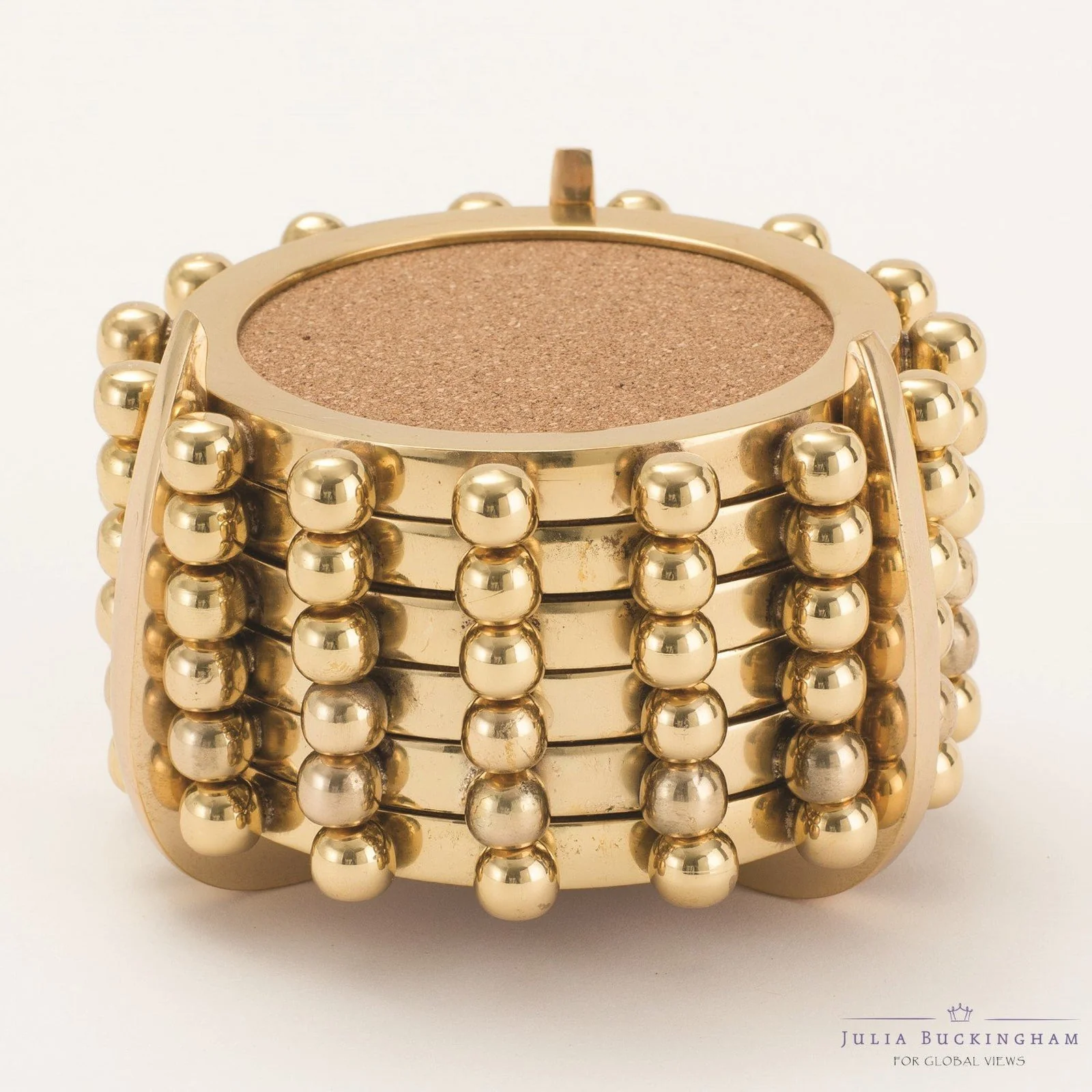 Global Views Starburst Crown Coasters-Brass - Image 2