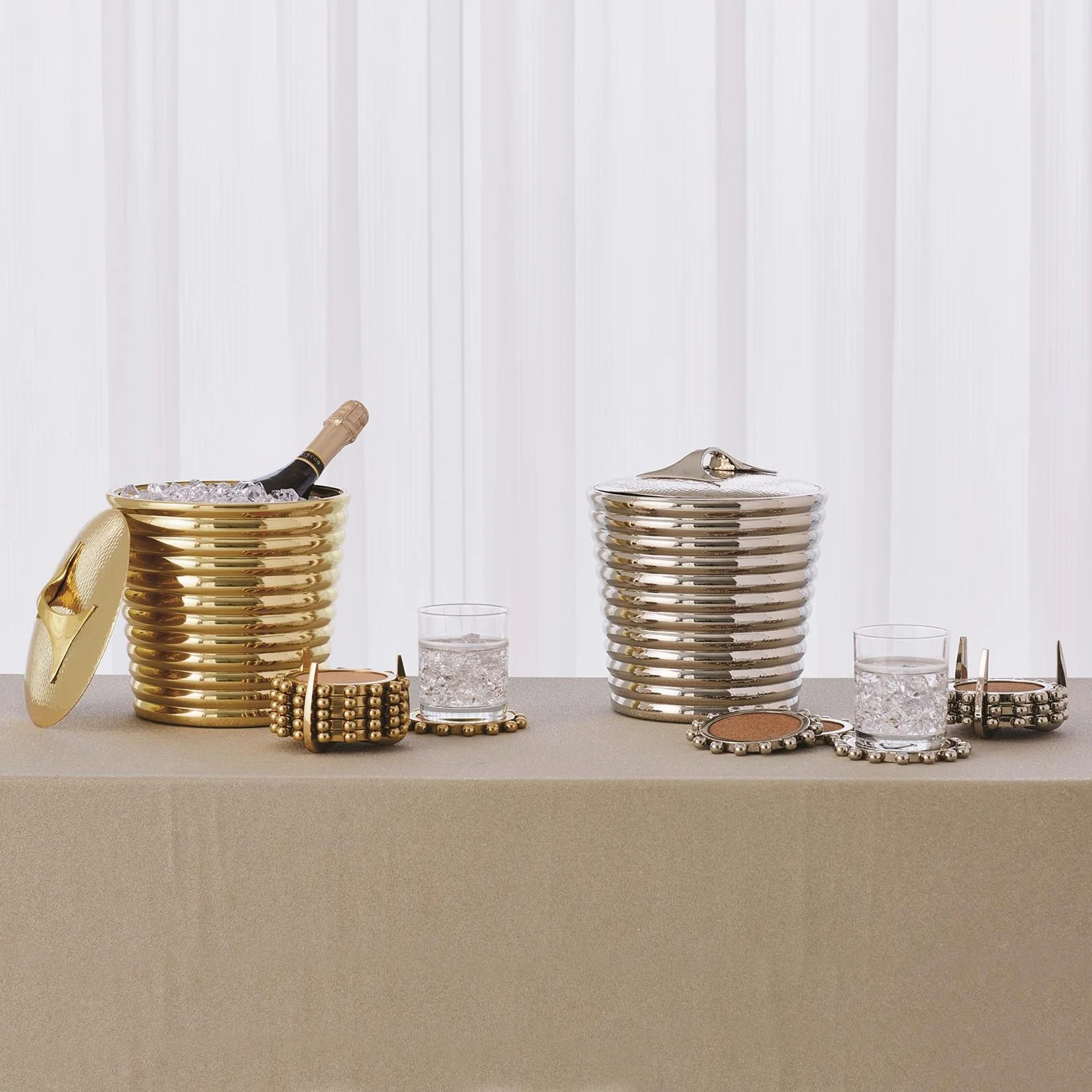 Global Views Starburst Crown Coasters-Brass - Image 4