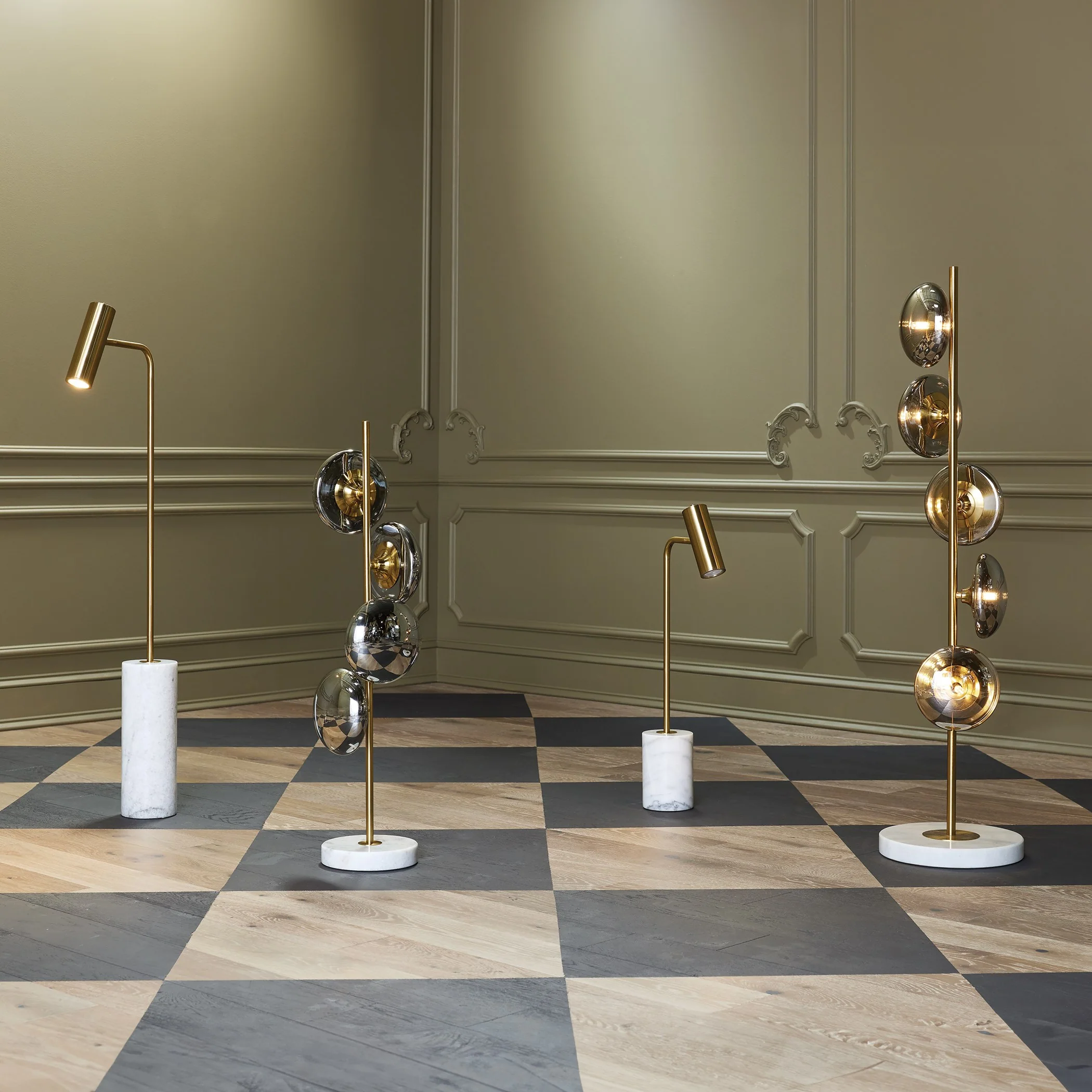 Global Views Stellar Floor Lamp-Smoke/Brass - Image 6