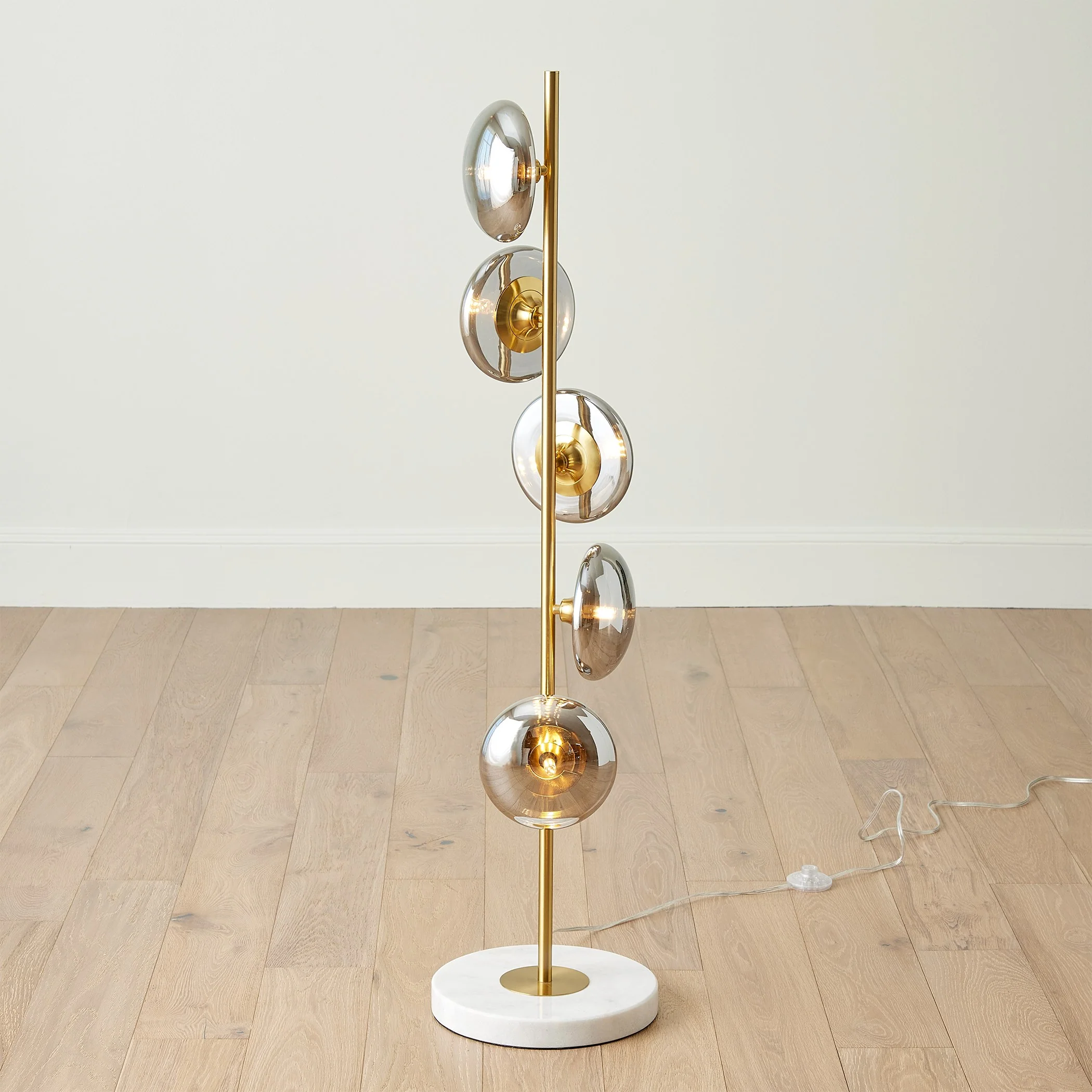 Global Views Stellar Floor Lamp-Smoke/Brass - Image 8