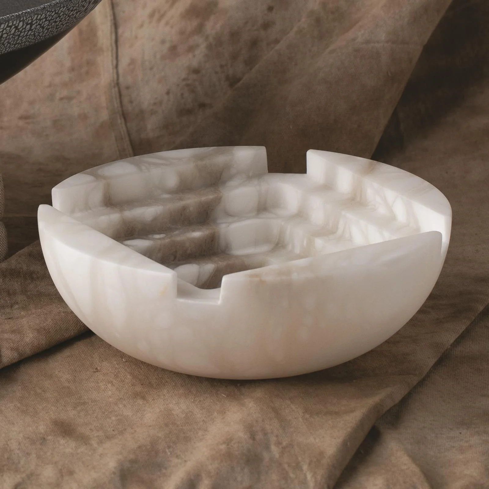 Global Views Stepwell Bowl Alabaster - Image 2