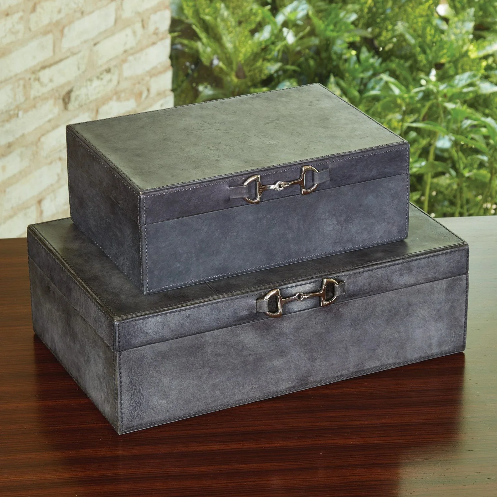Global Views Stirrup Detail Box Blue Wash - Image 7