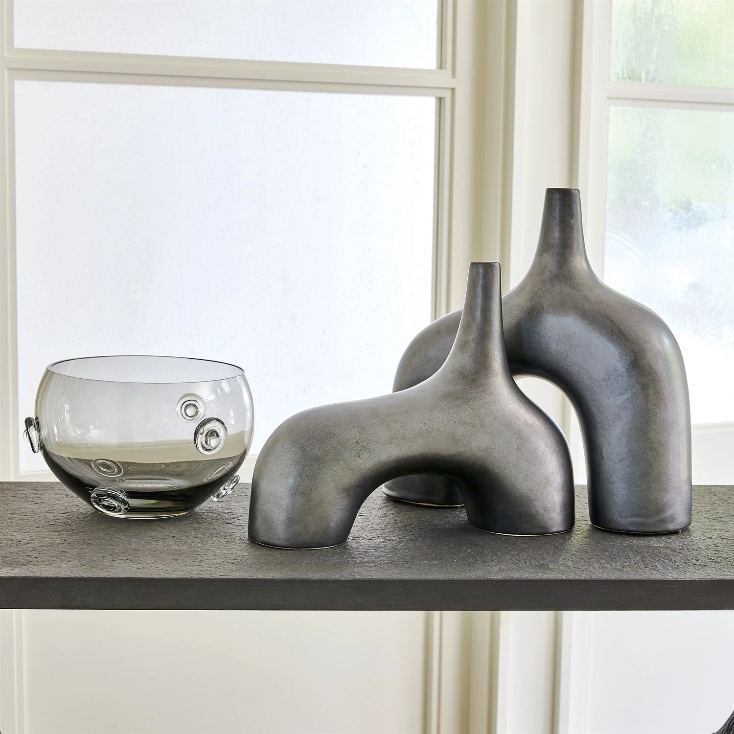 Global Views Stretch Vase - Black - Image 2