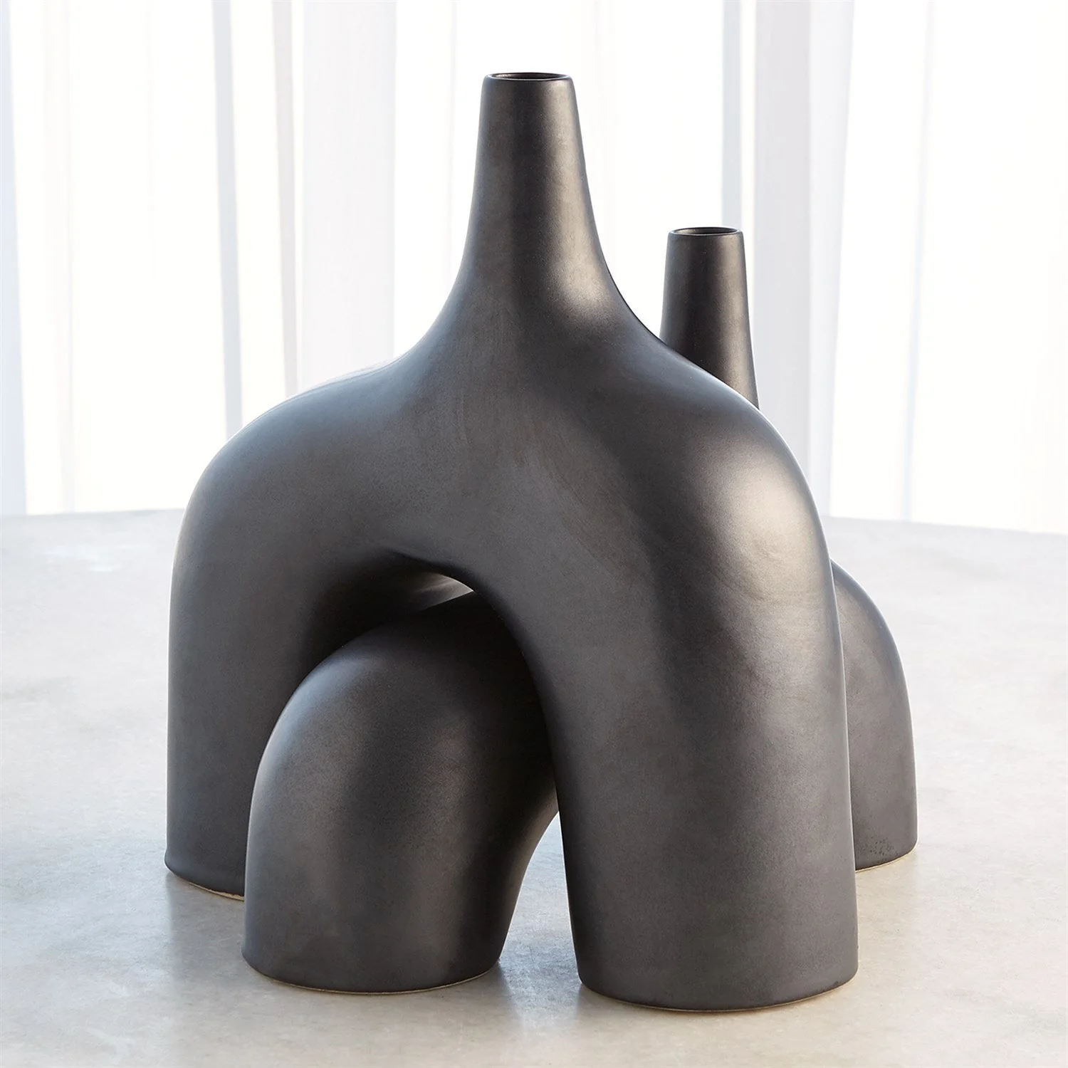 Global Views Stretch Vase - Black - Image 3