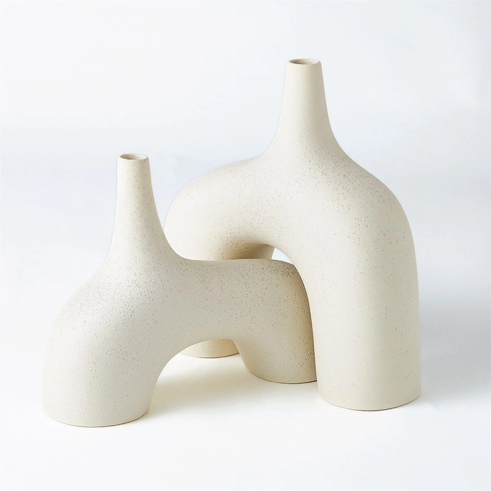 Global Views Stretch Vase-Cream Stone - Image 4
