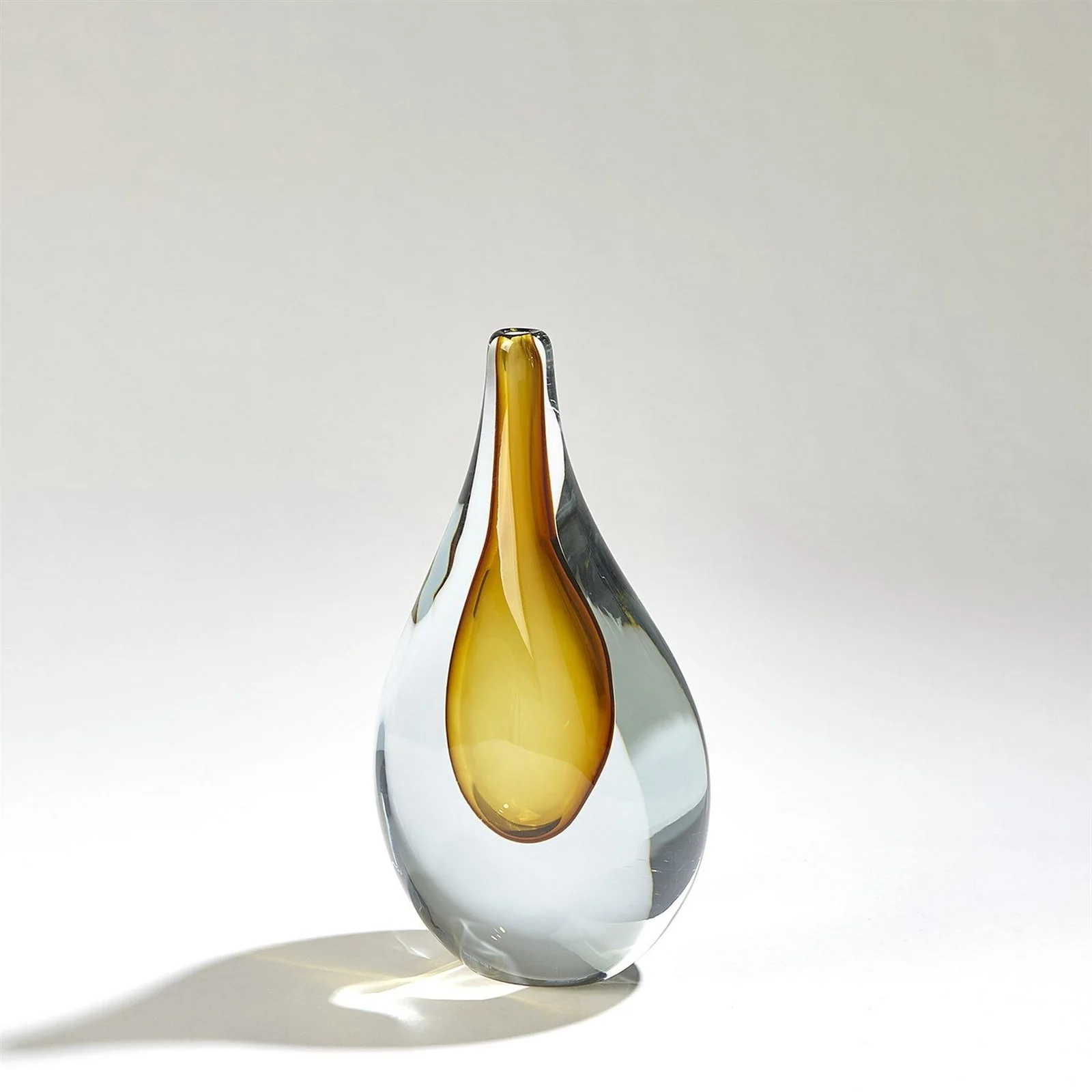 Global Views Stretched Neck Vase-Amber - Image 2