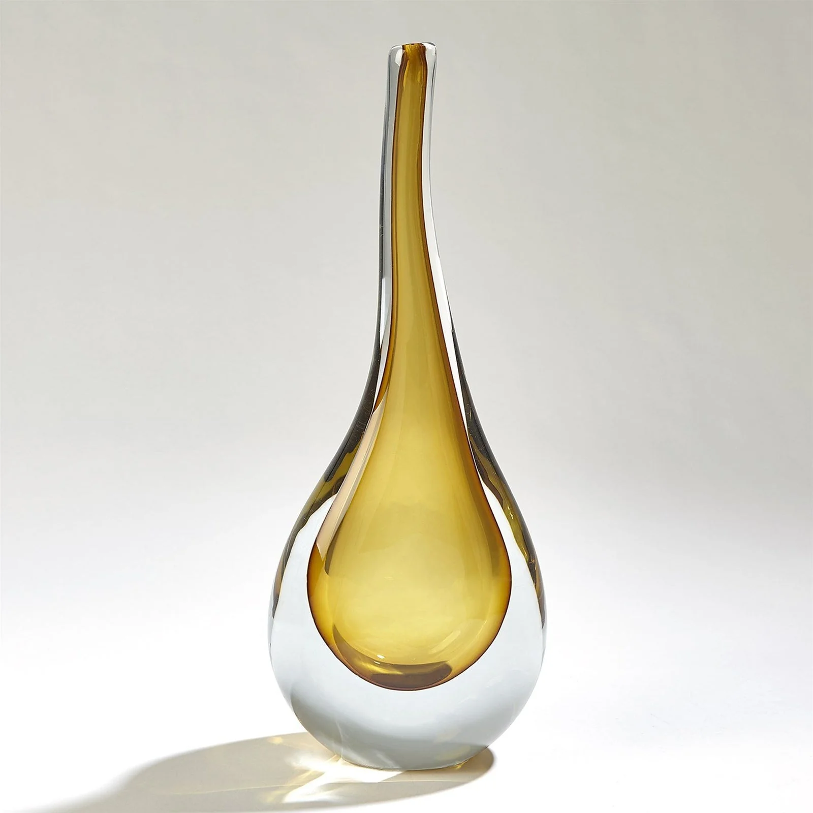 Global Views Stretched Neck Vase-Amber - Image 3
