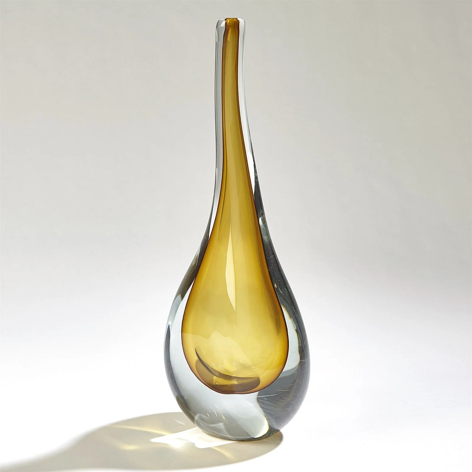 Global Views Stretched Neck Vase-Amber - Image 4