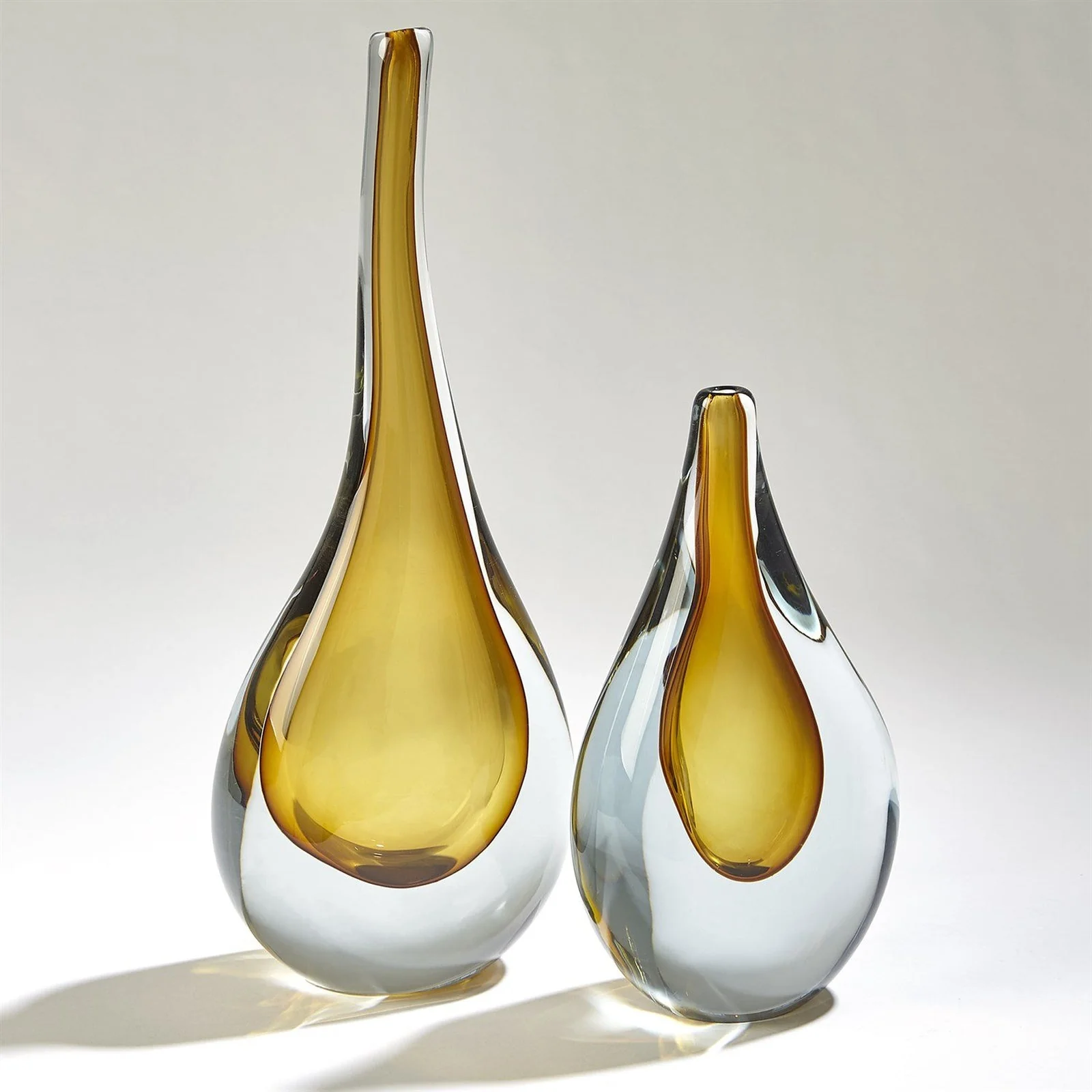 Global Views Stretched Neck Vase-Amber - Image 5