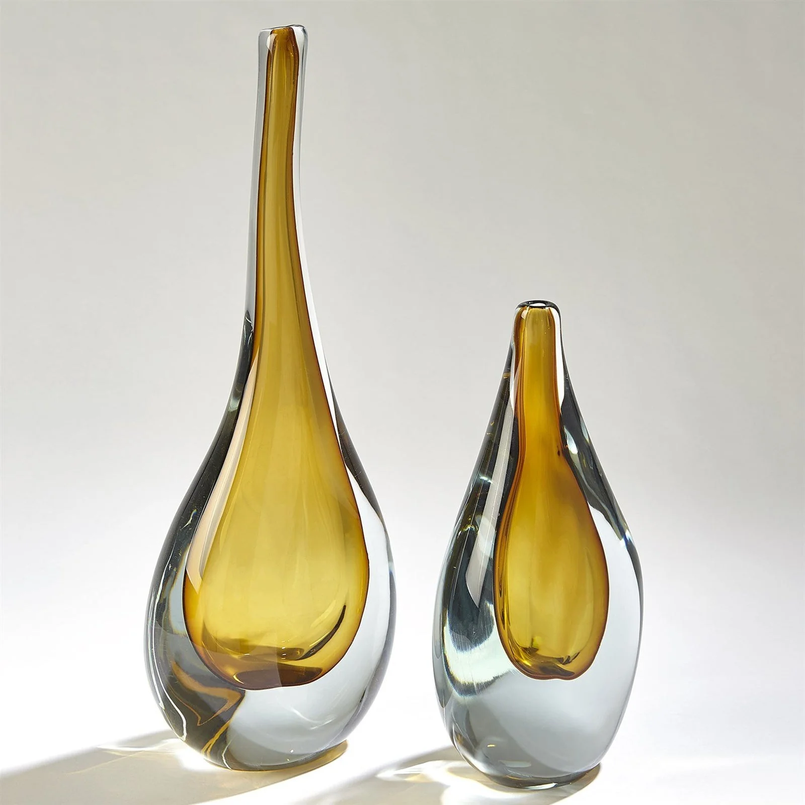 Global Views Stretched Neck Vase-Amber - Image 6