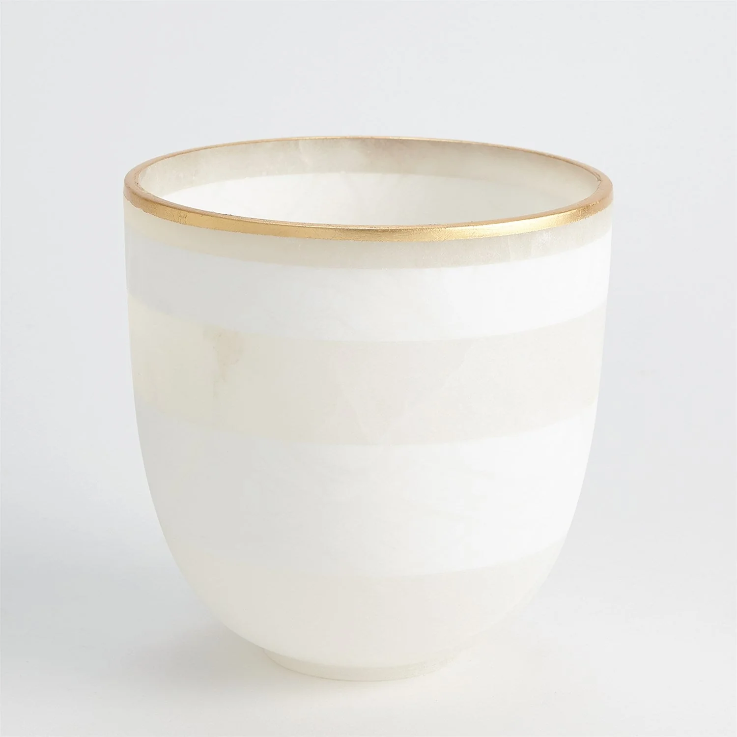 Global Views Striped Alabaster Bowl - Gold - Image 2