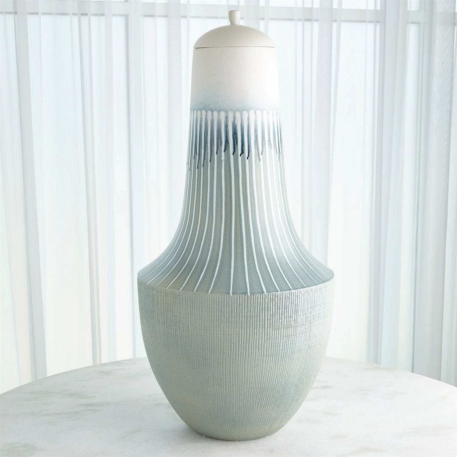 Global Views Striped Flair Vase & Bowl - Lambs Ear - Image 5