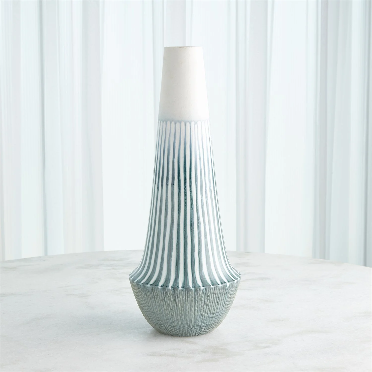Global Views Striped Flair Vase & Bowl - Lambs Ear - Image 6