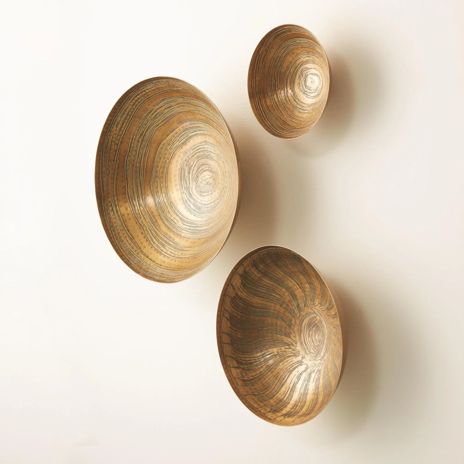 Global Views Sun Etched Wall Bowls Set of 3 - Image 2