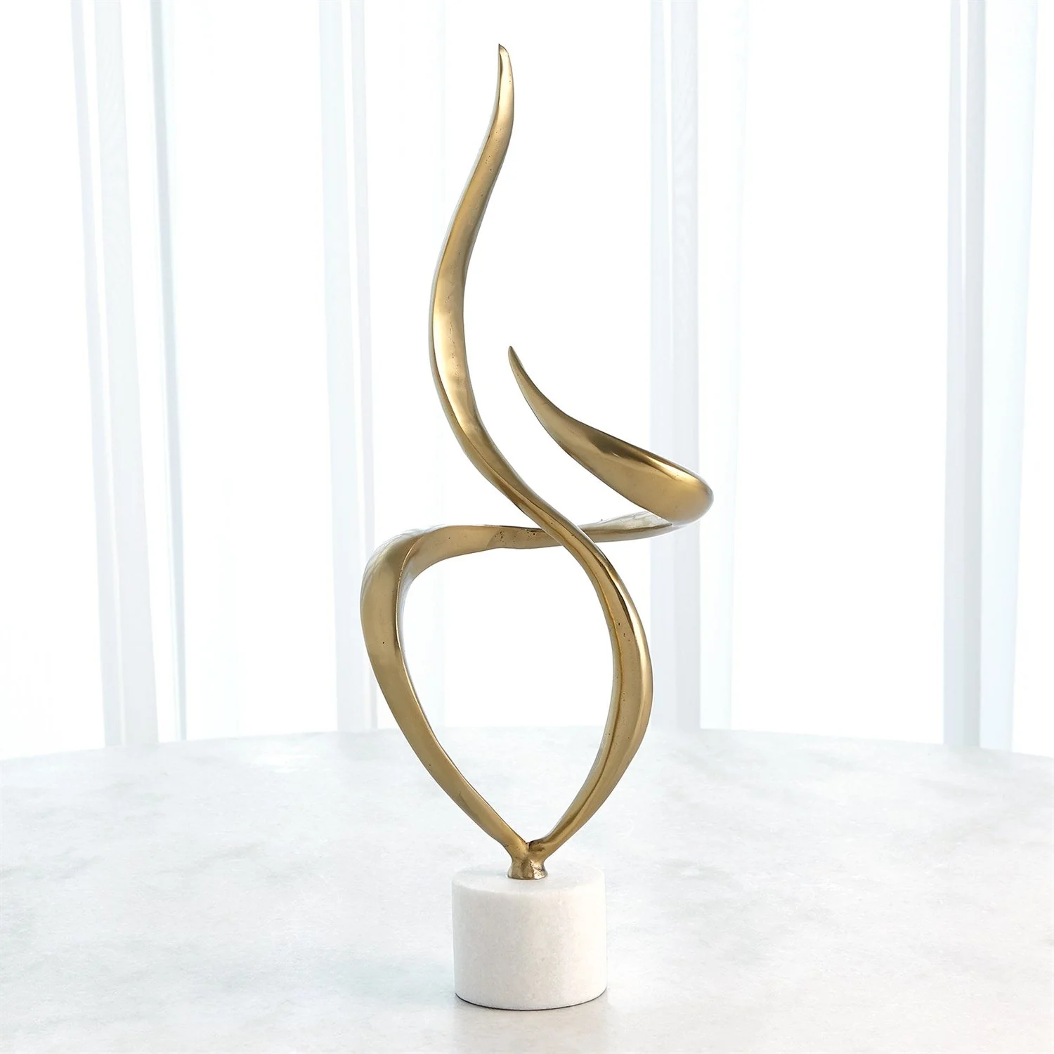 Global Views Swirl Scupture - Antique Brass - Image 2