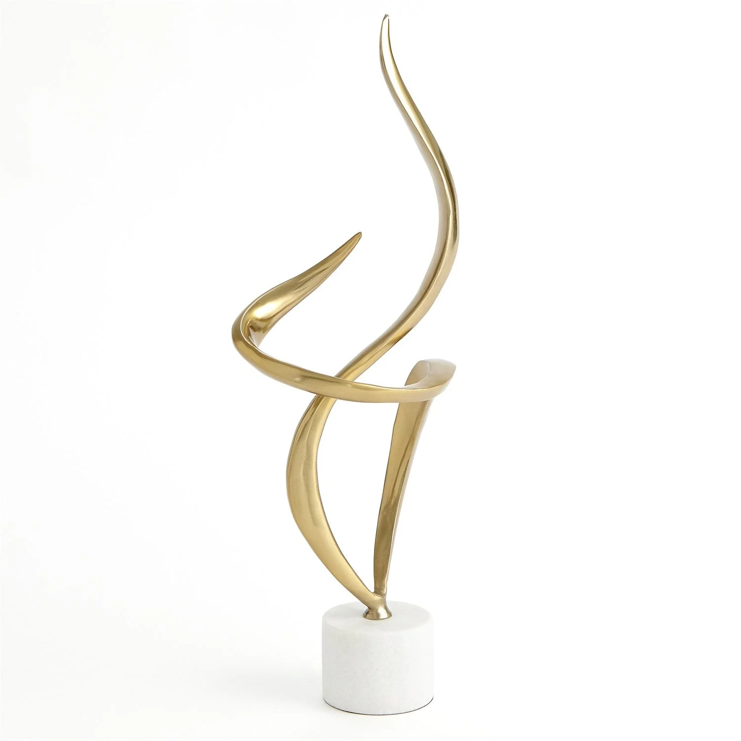 Global Views Swirl Scupture - Antique Brass - Image 3