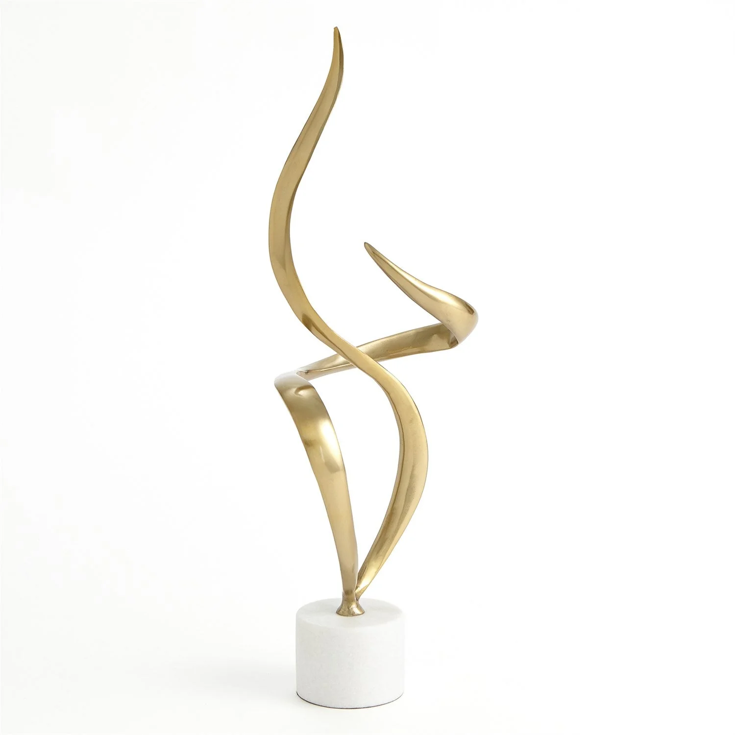Global Views Swirl Scupture - Antique Brass - Image 4