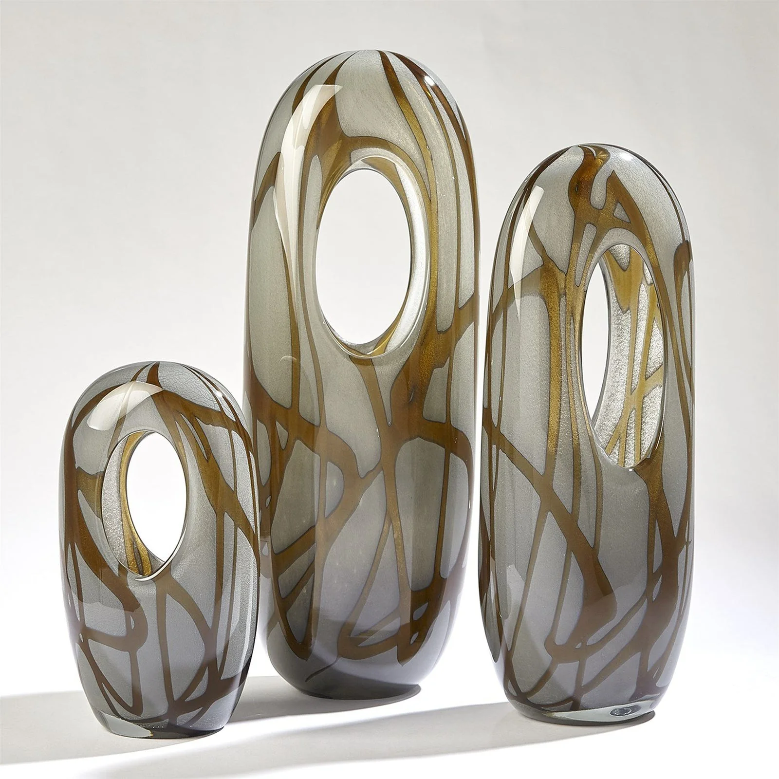 Global Views Swirl Vase Amber/Grey - Image 10