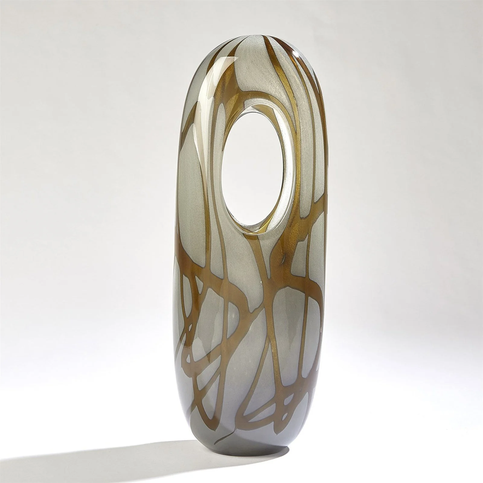 Global Views Swirl Vase Amber/Grey - Image 2