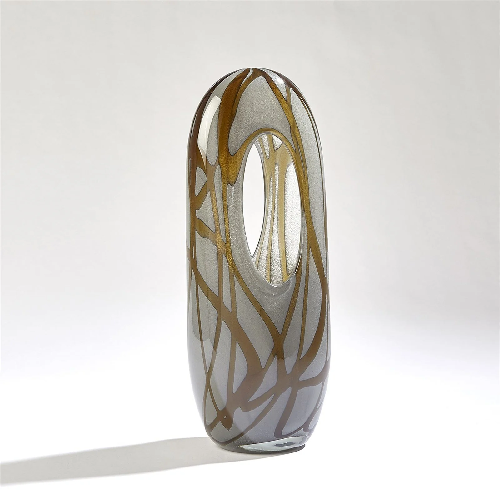 Global Views Swirl Vase Amber/Grey - Image 5