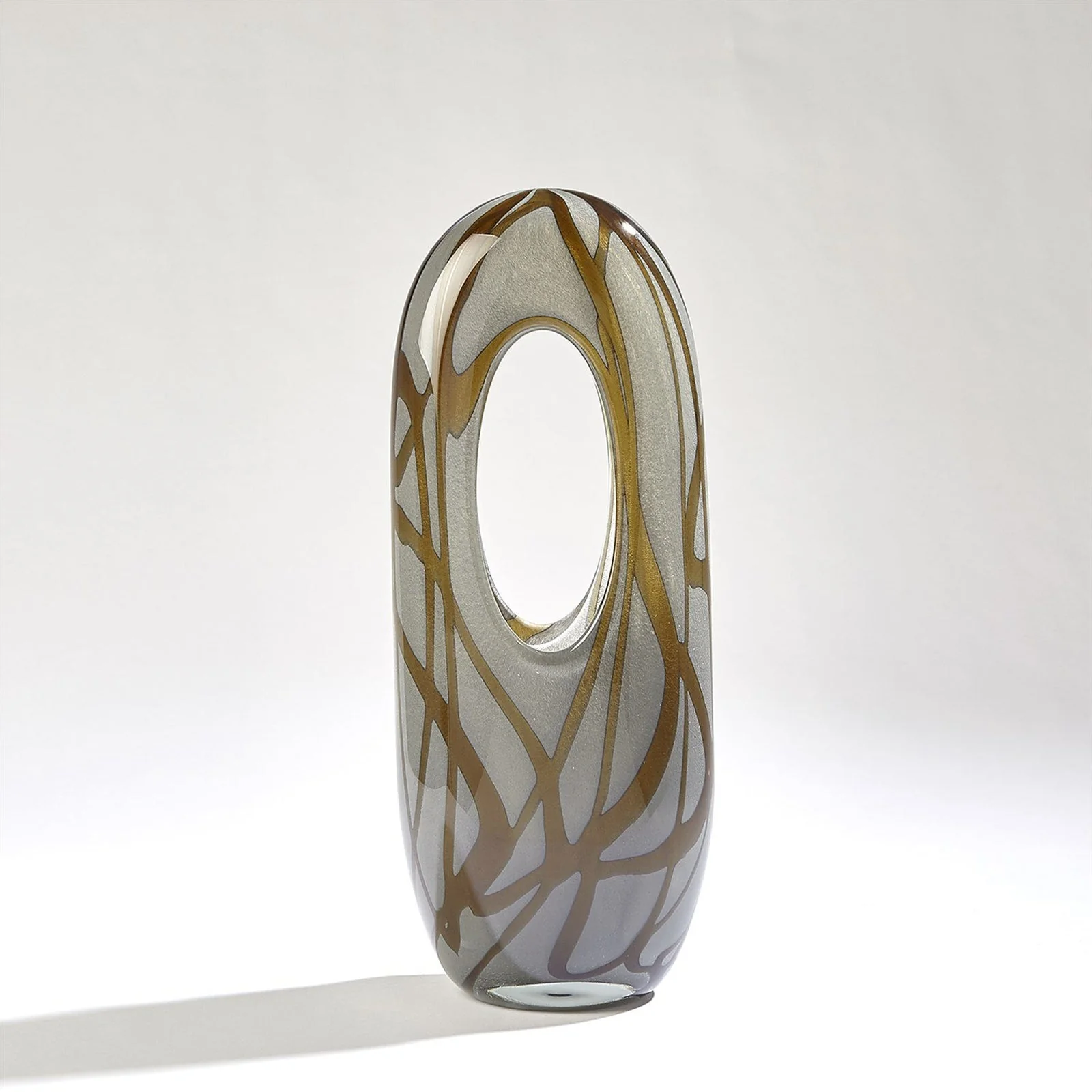 Global Views Swirl Vase Amber/Grey - Image 6